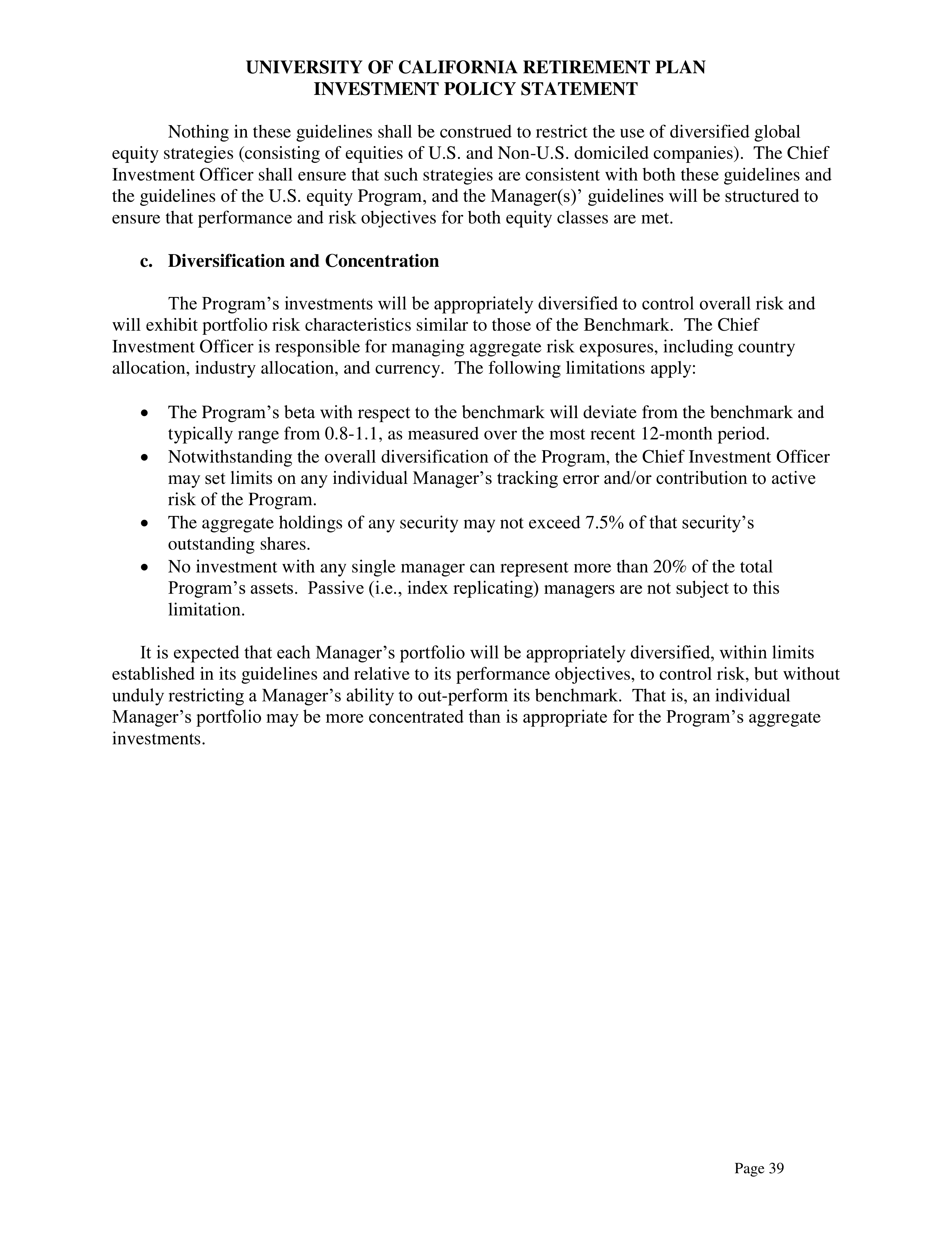 UC Retirement Plan Investment Statement — page 39