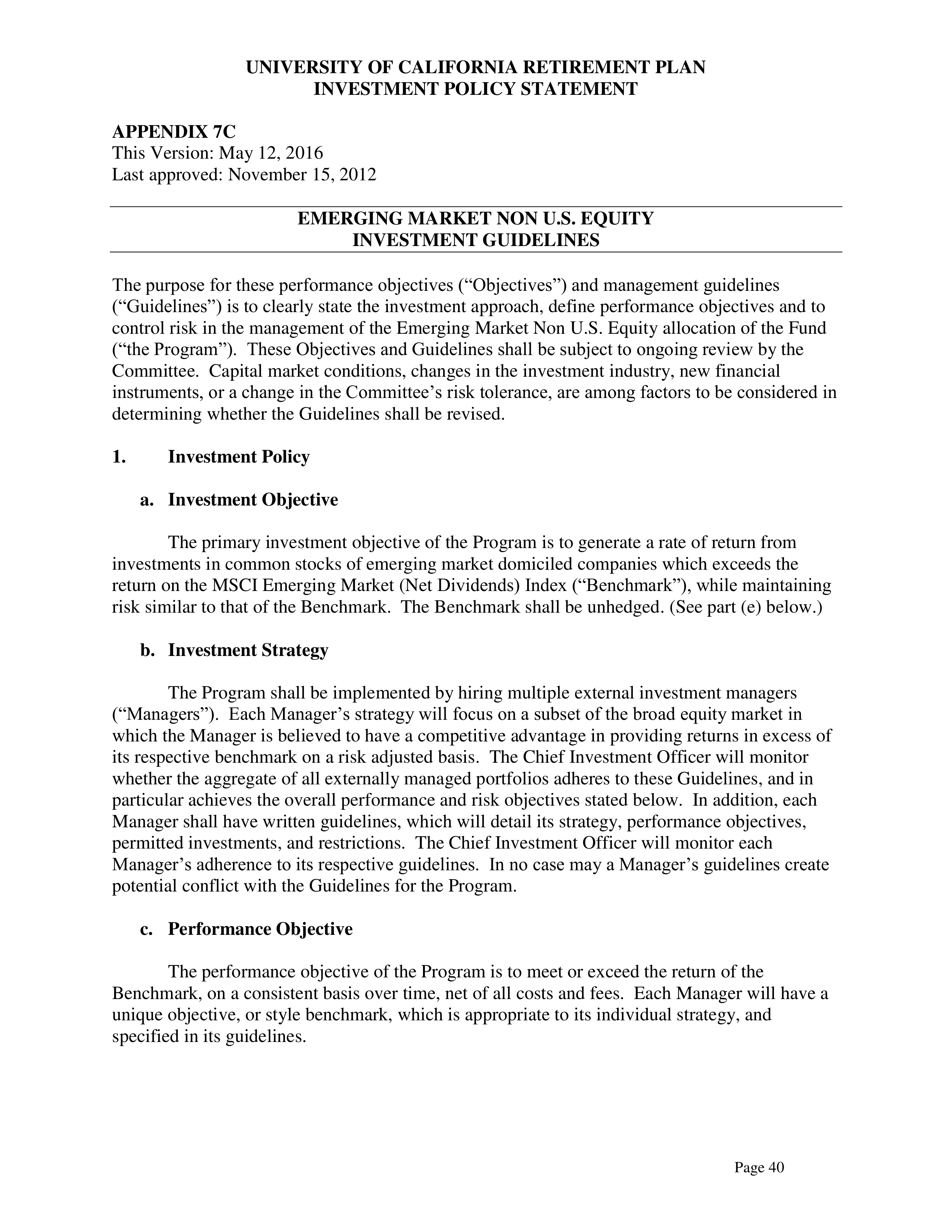 UC Retirement Plan Investment Statement — page 40