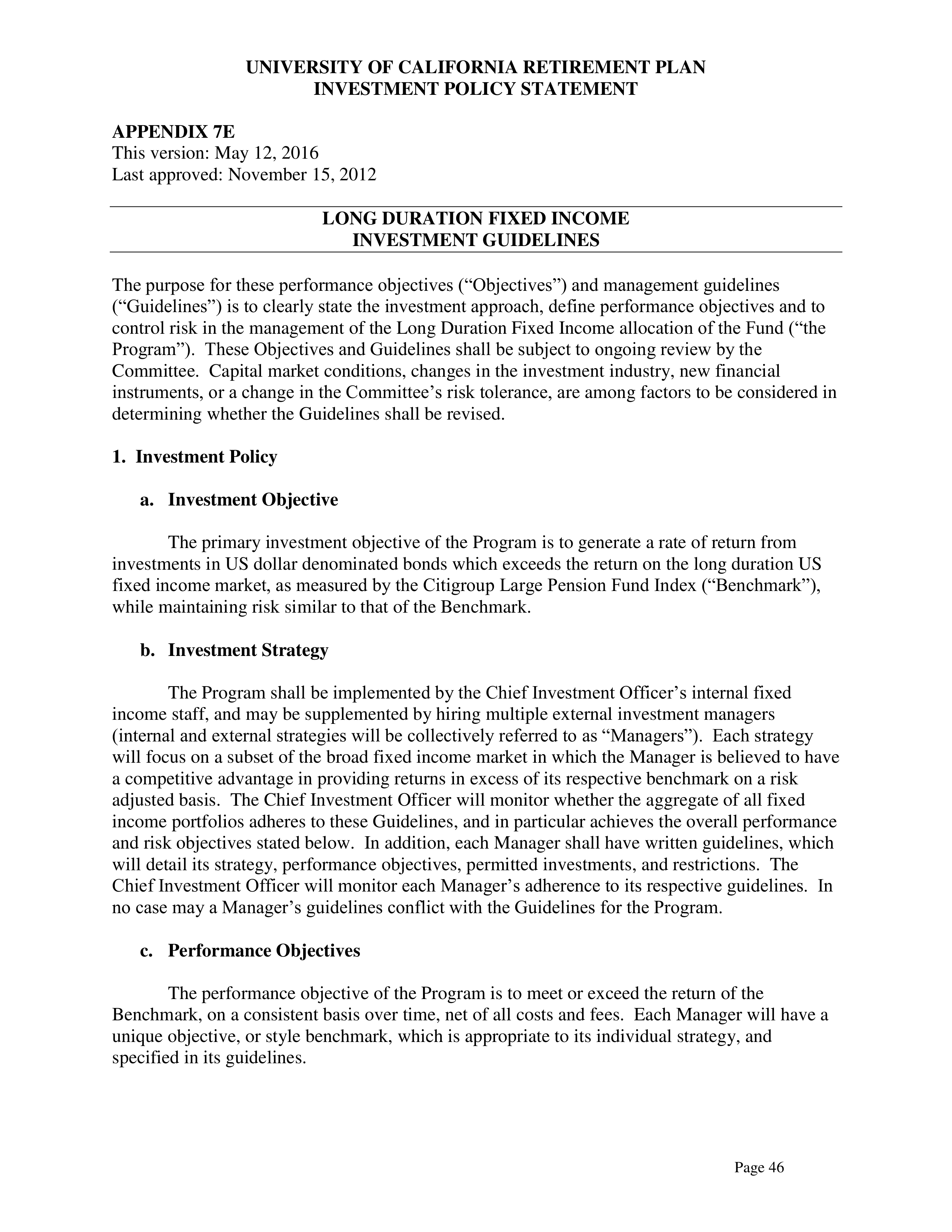 UC Retirement Plan Investment Statement — page 46