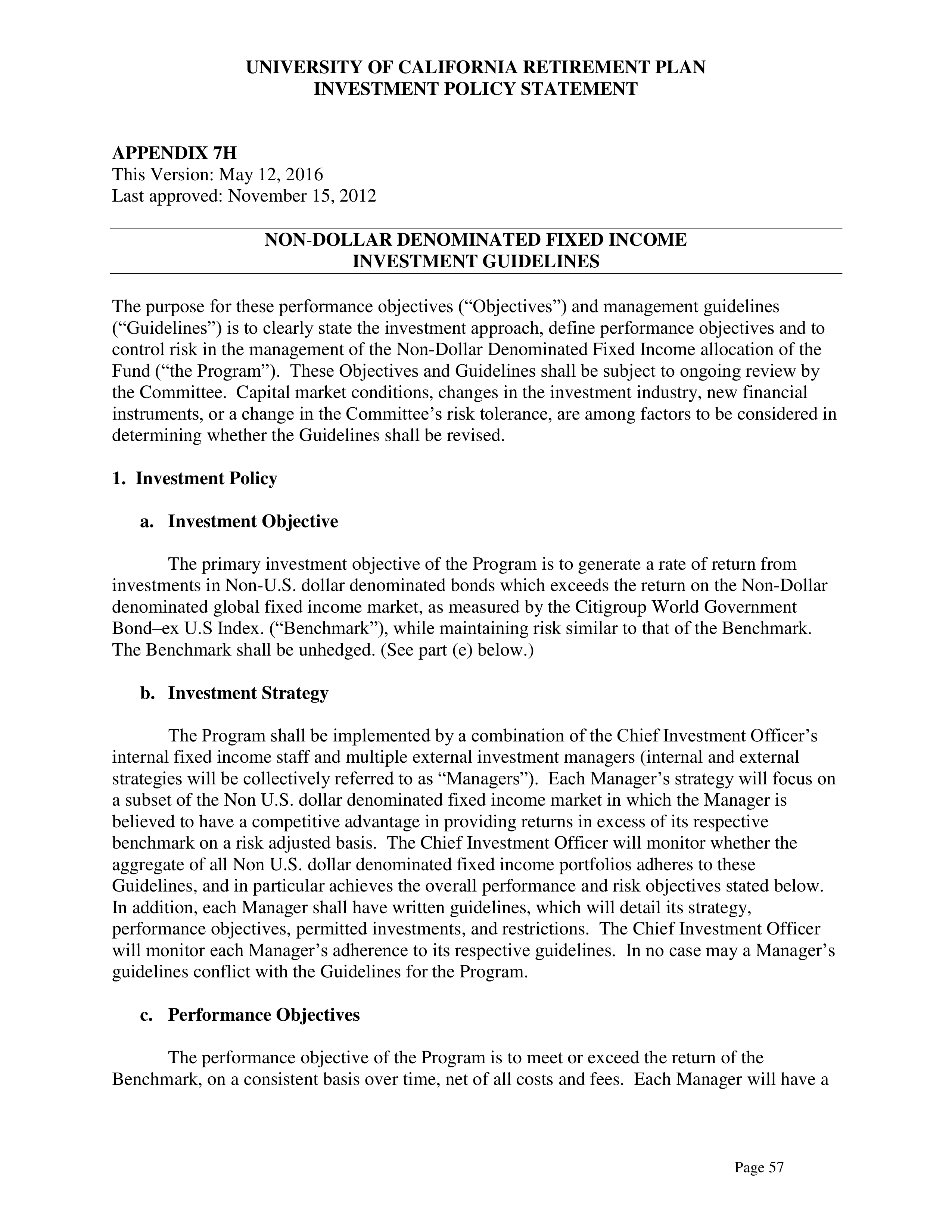UC Retirement Plan Investment Statement — page 57