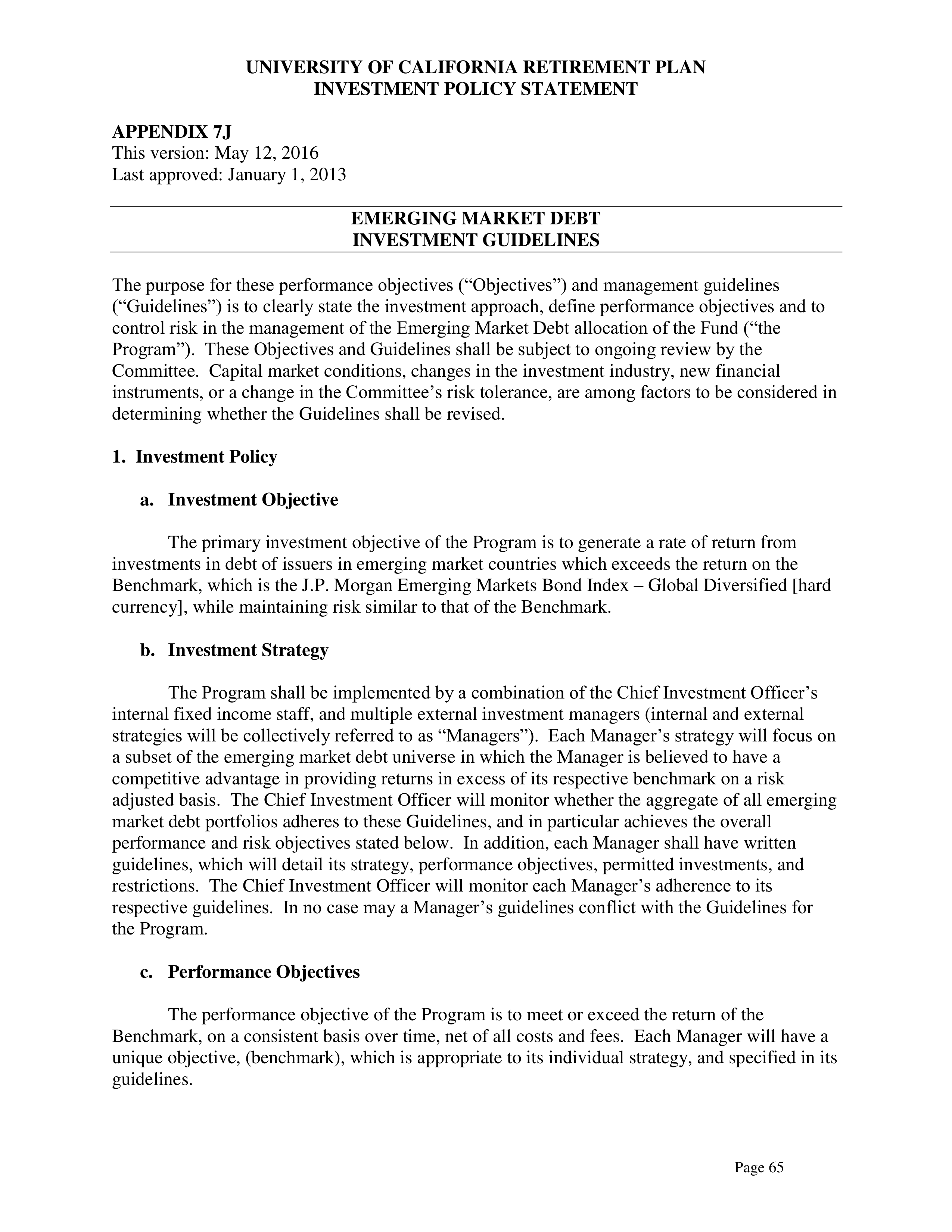 UC Retirement Plan Investment Statement — page 65