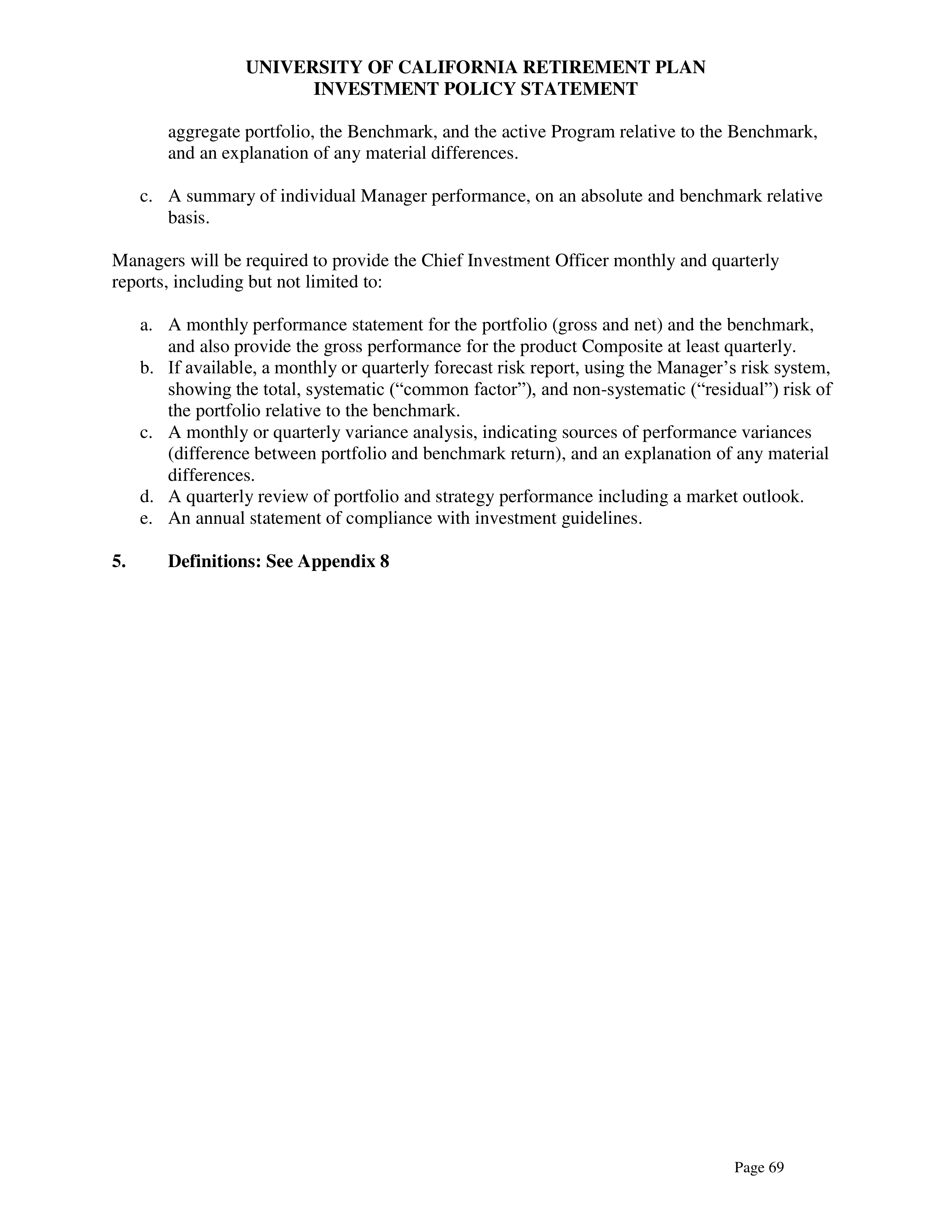 UC Retirement Plan Investment Statement — page 69