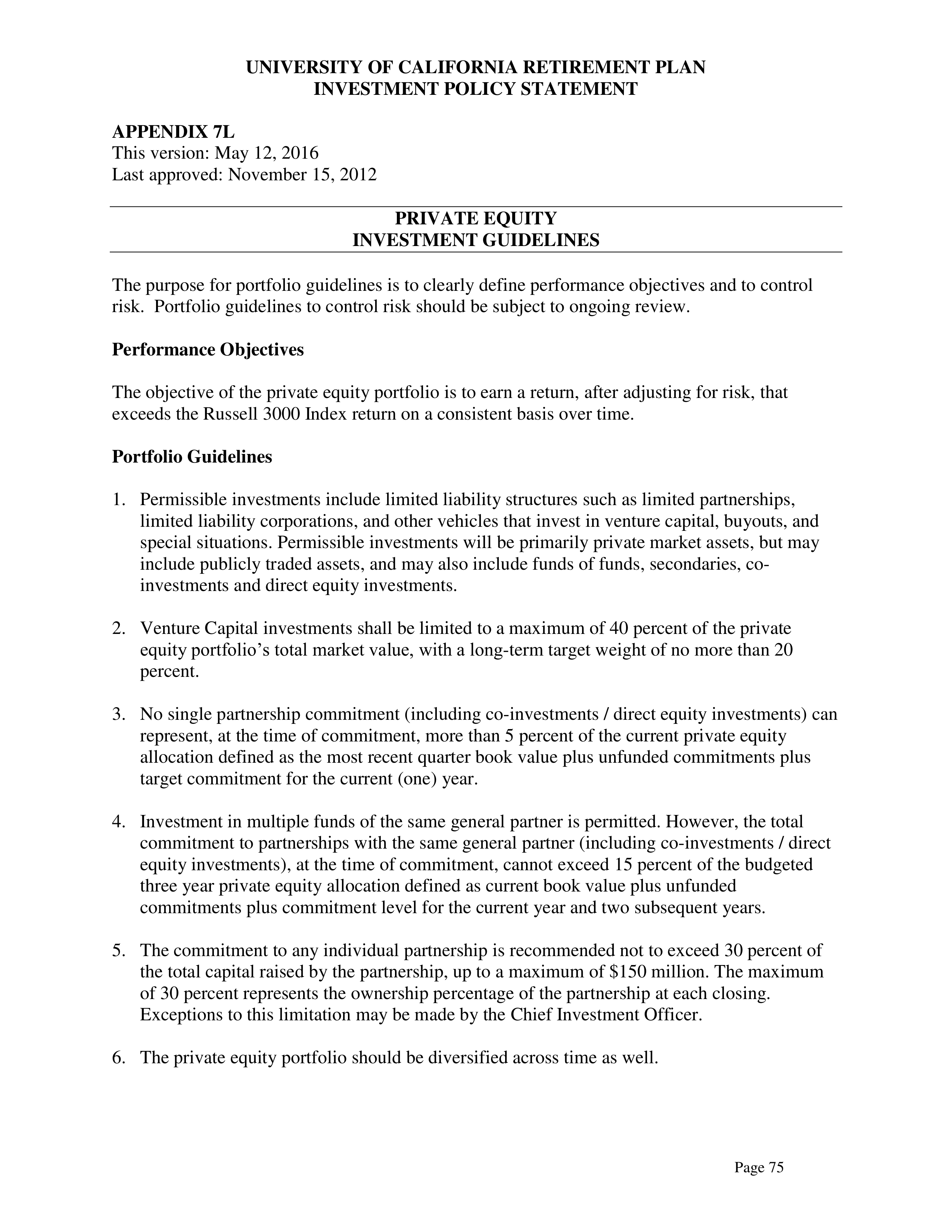 UC Retirement Plan Investment Statement — page 75