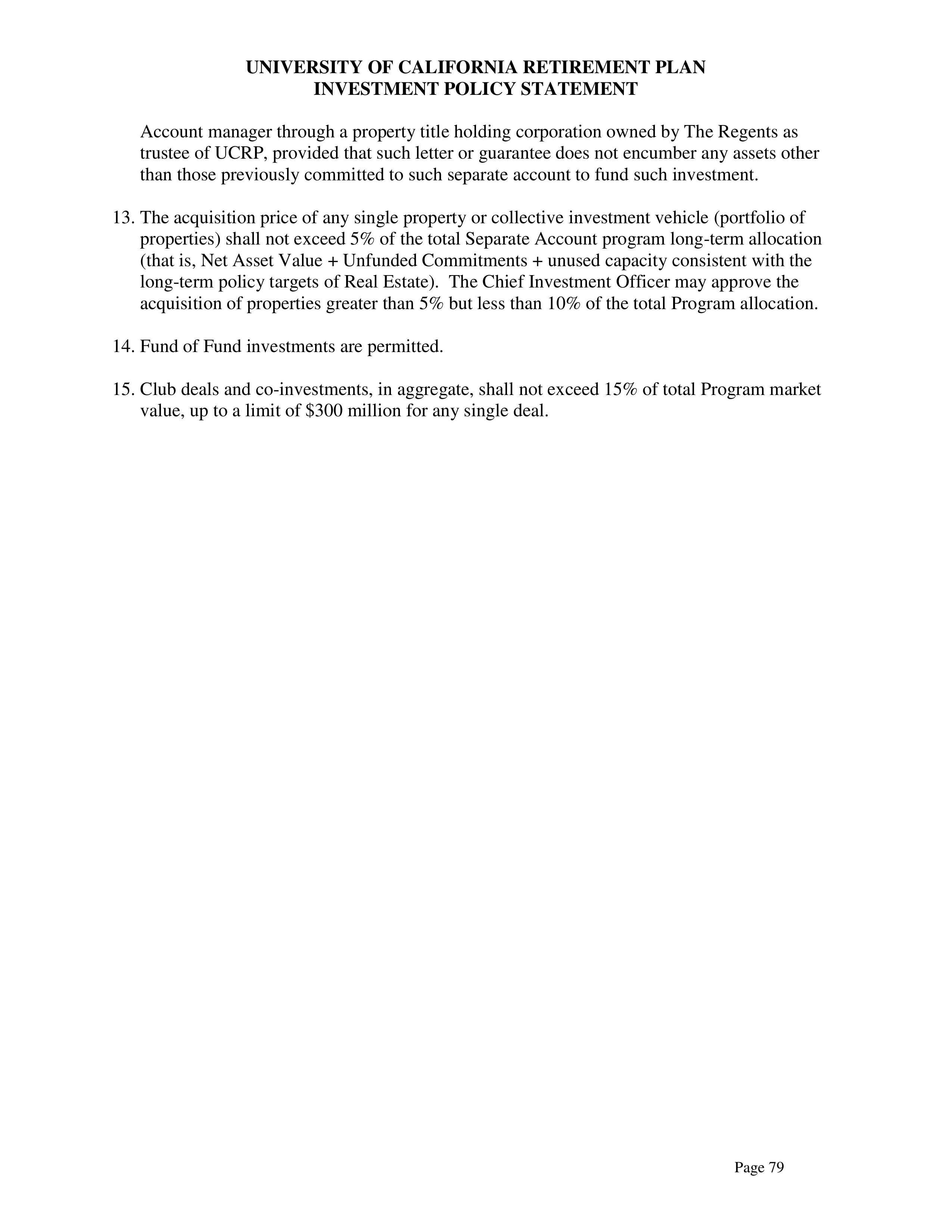 UC Retirement Plan Investment Statement — page 79