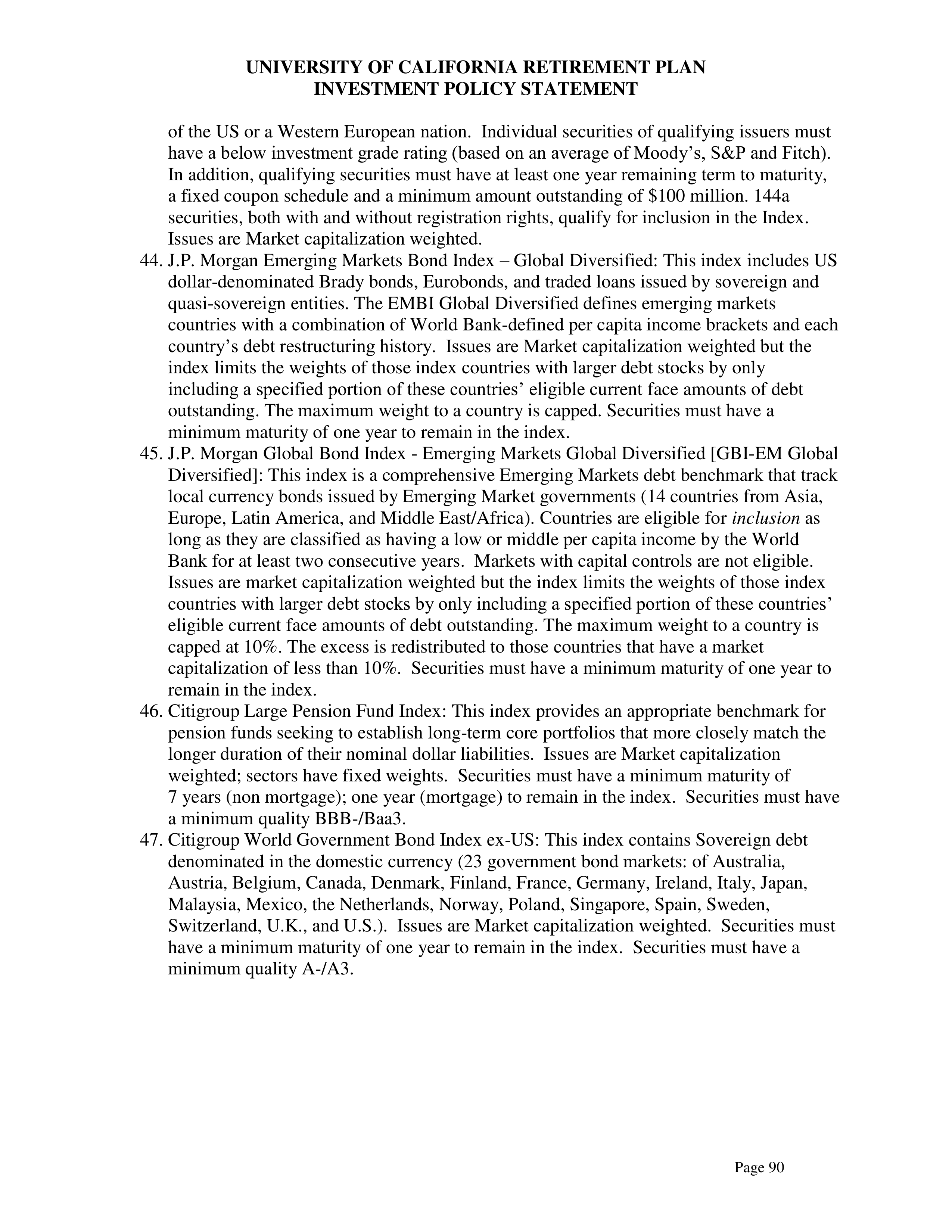 UC Retirement Plan Investment Statement — page 90
