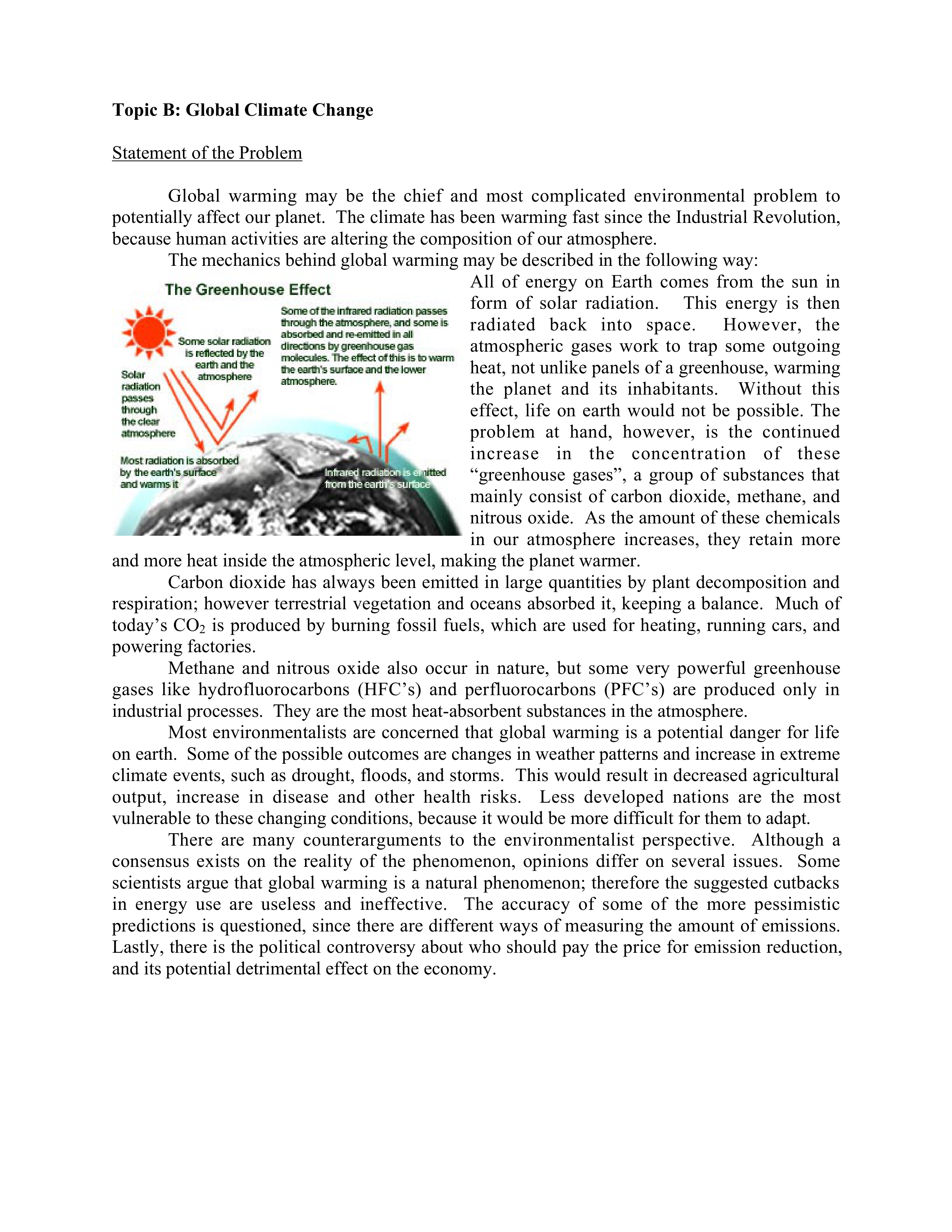 UNEP Global Climate Change Problem Statement — page 1