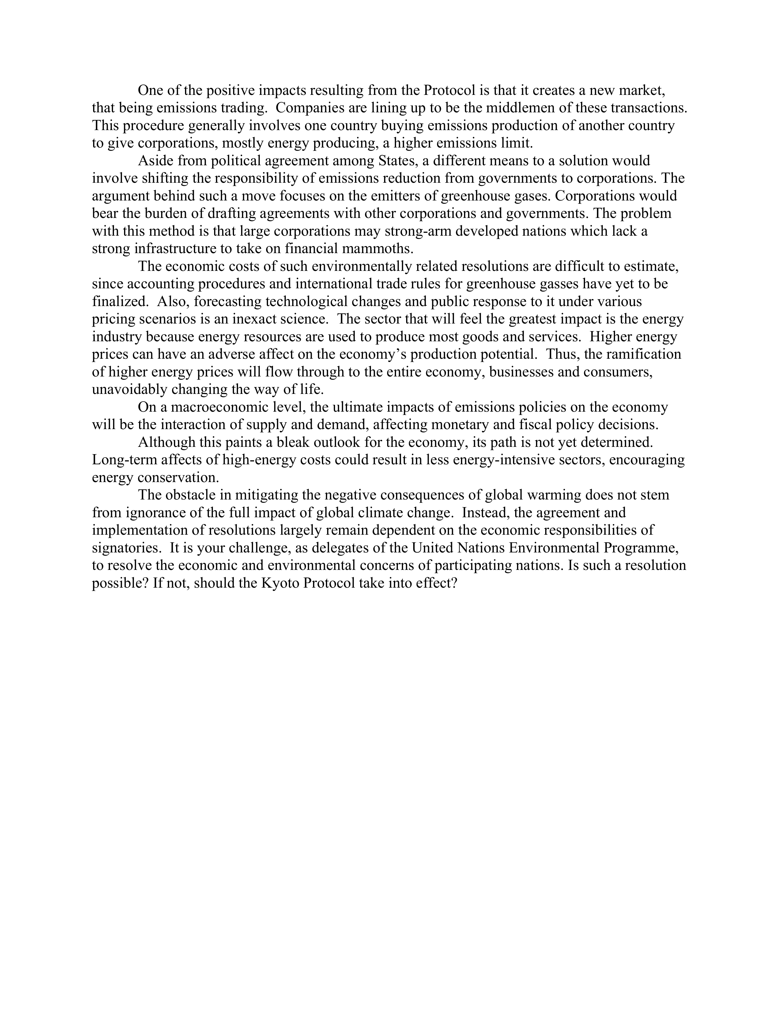 UNEP Global Climate Change Problem Statement — page 5