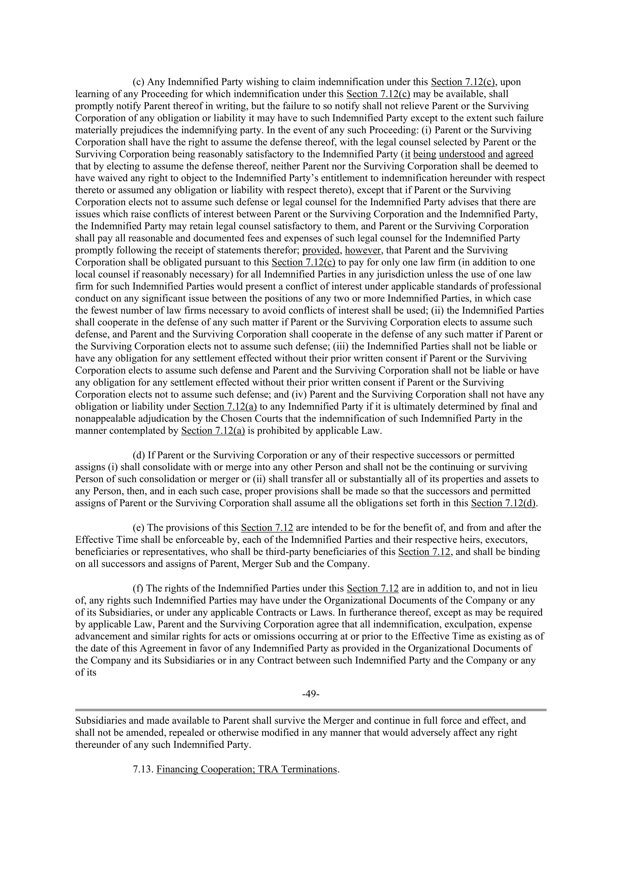 UNITEDHEALTH GROUP Merger Contractor — page 49