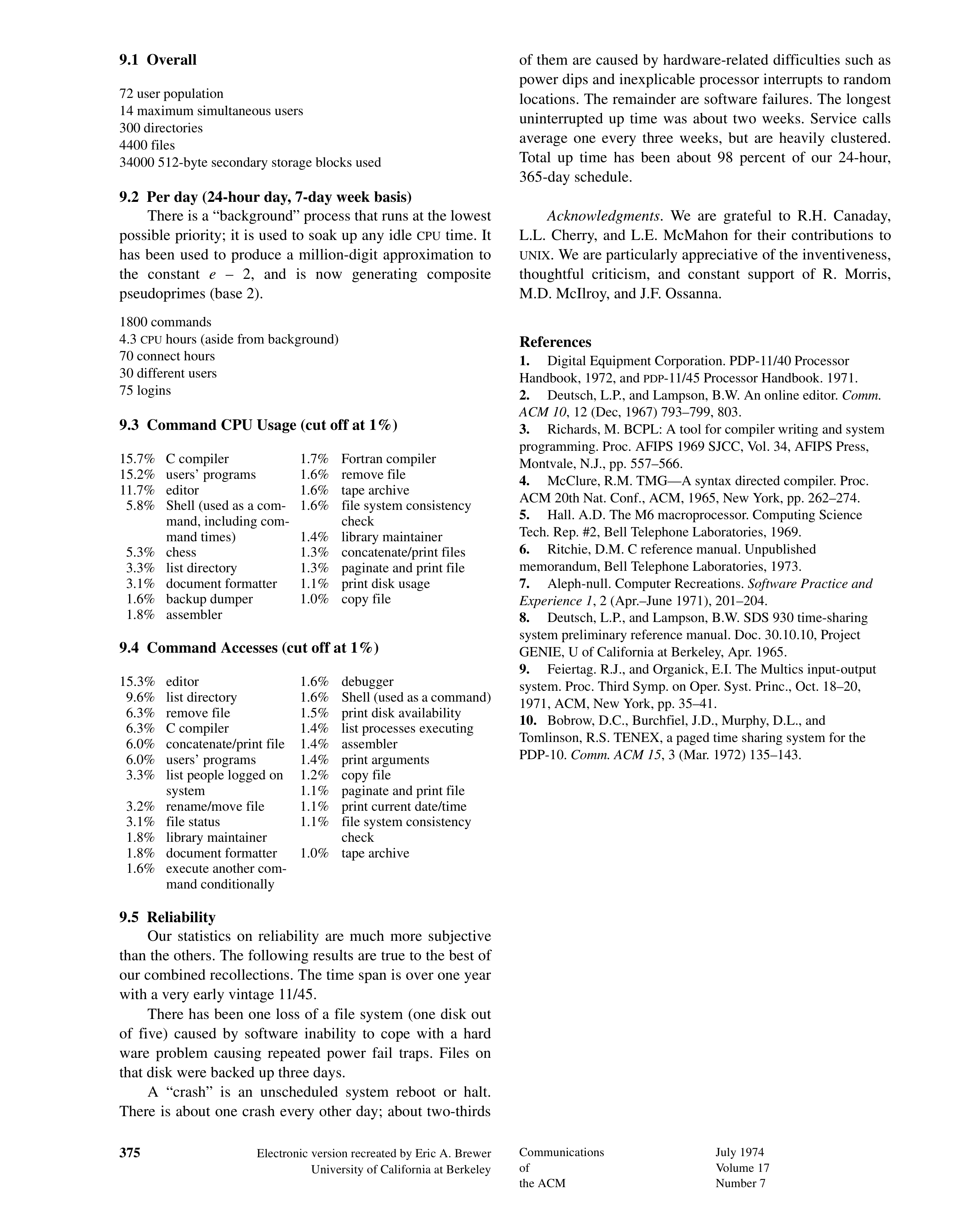 UNIX Time-Sharing System Research Paper by Bell Laboratories — page 11