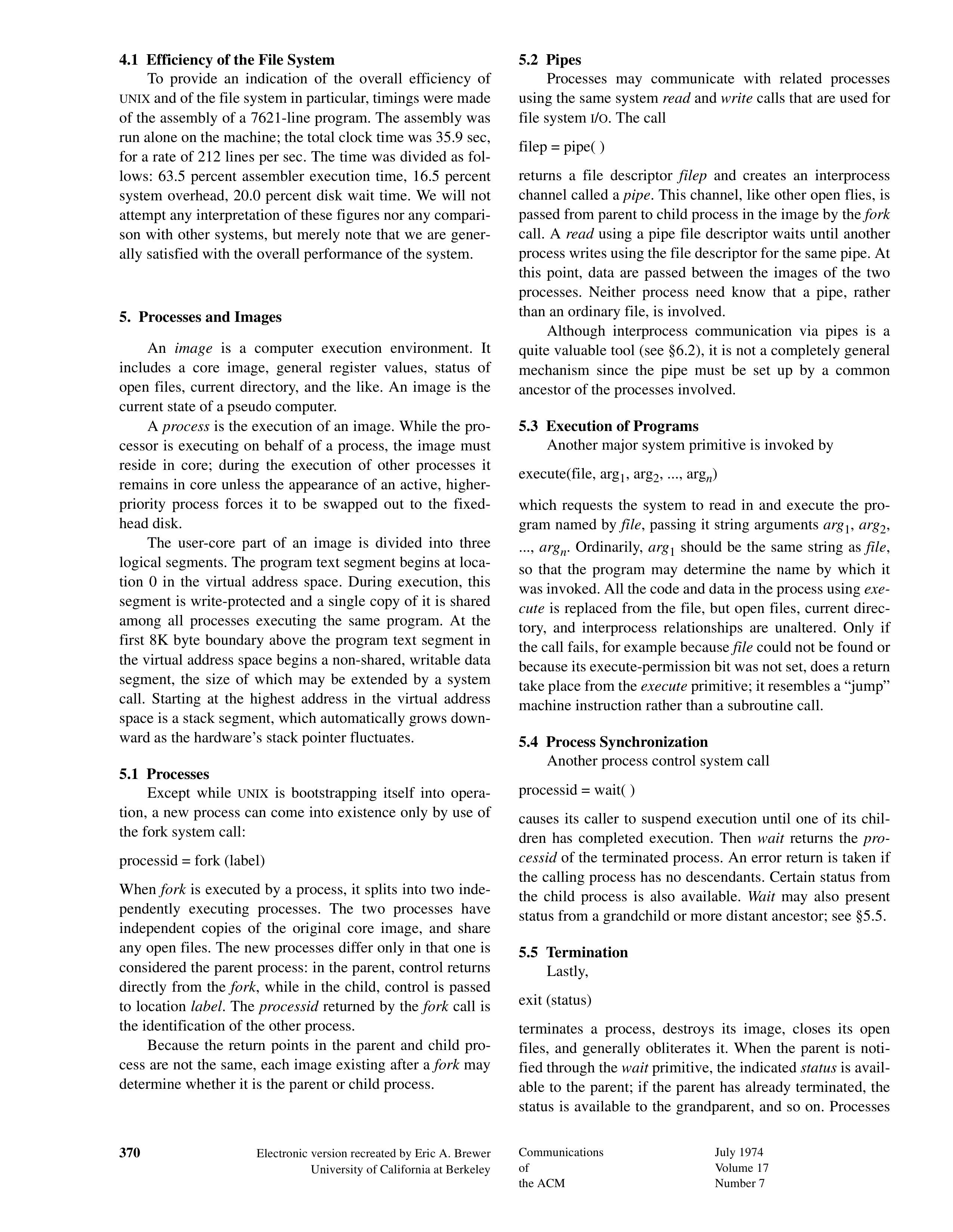 UNIX Time-Sharing System Research Paper by Bell Laboratories — page 6
