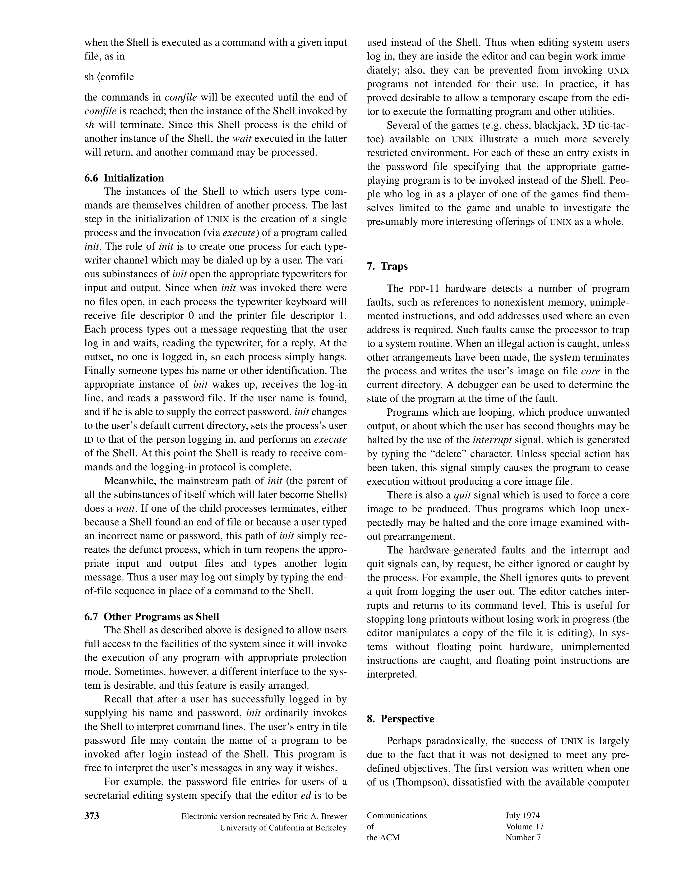 UNIX Time-Sharing System Research Paper by Bell Laboratories — page 9