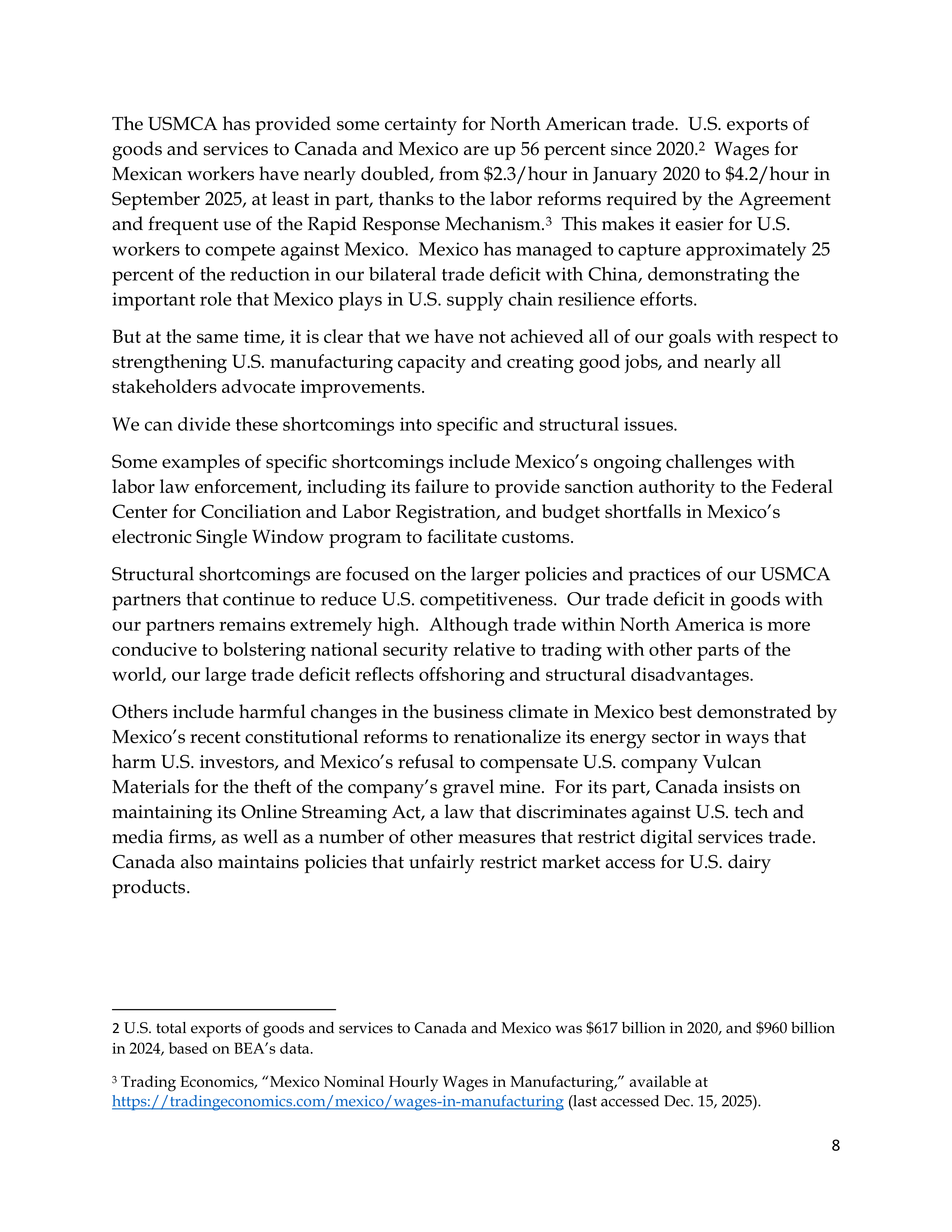 USMCA Congressional Opening Statement — page 8