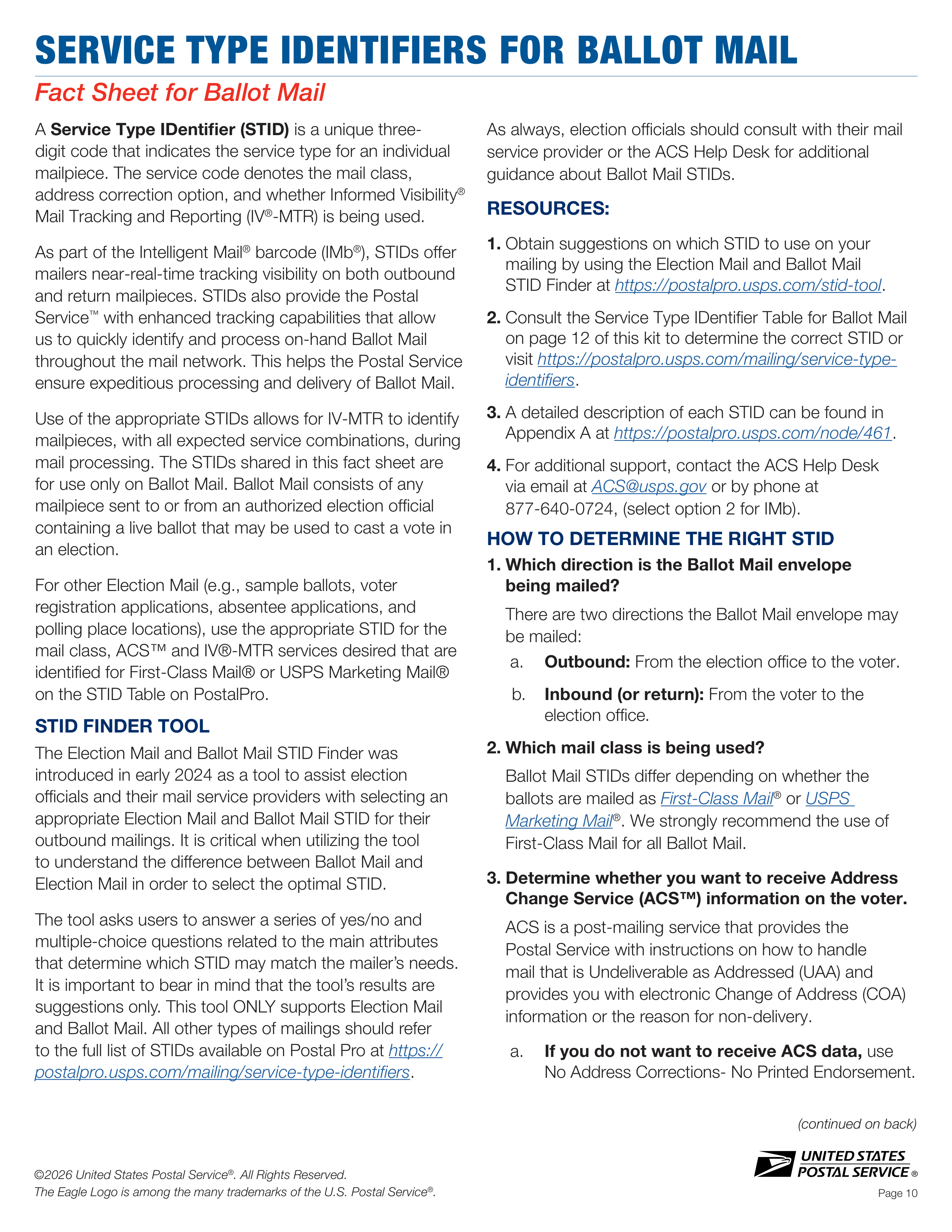 USPS 2026–2027 Official Election Mail Guide — page 10
