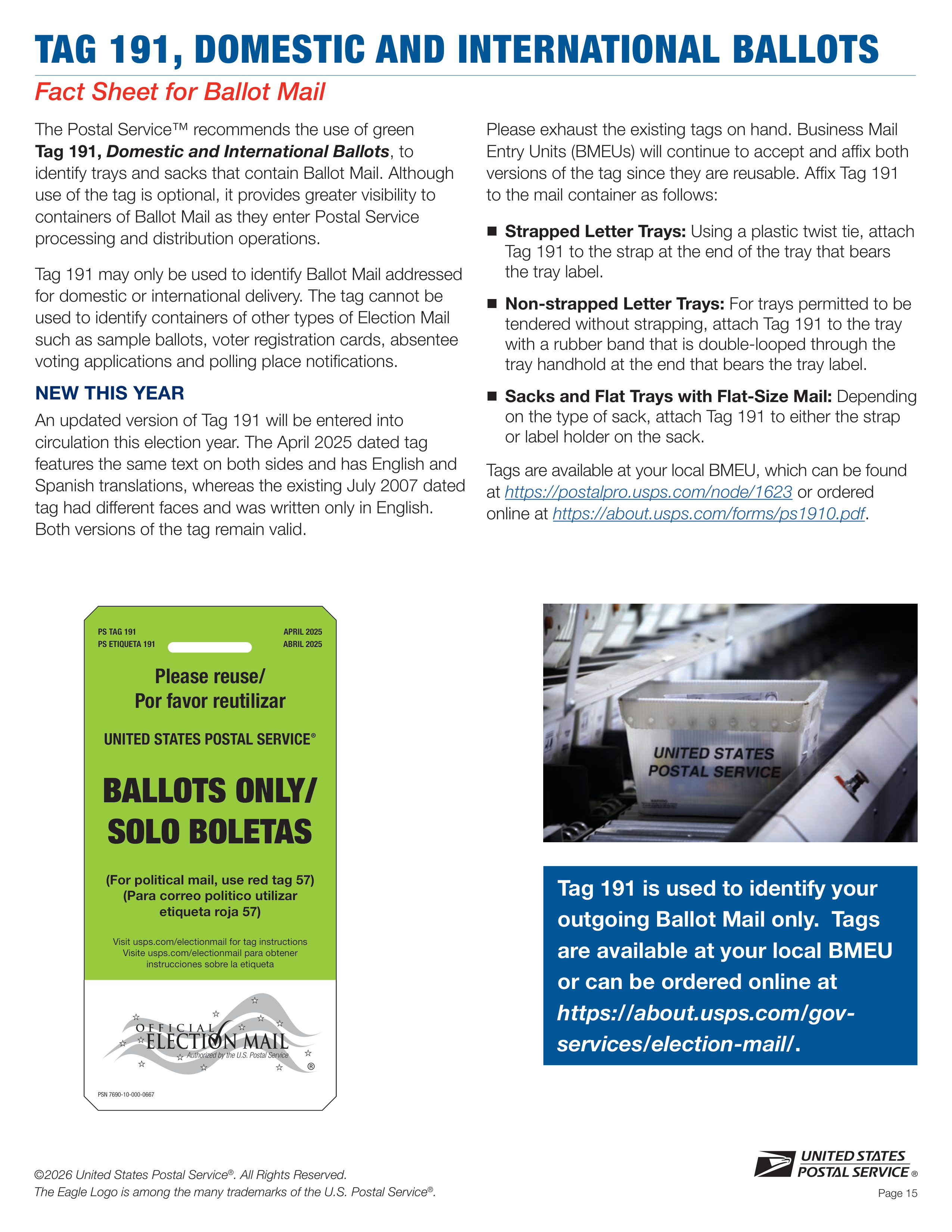 USPS 2026–2027 Official Election Mail Guide — page 15