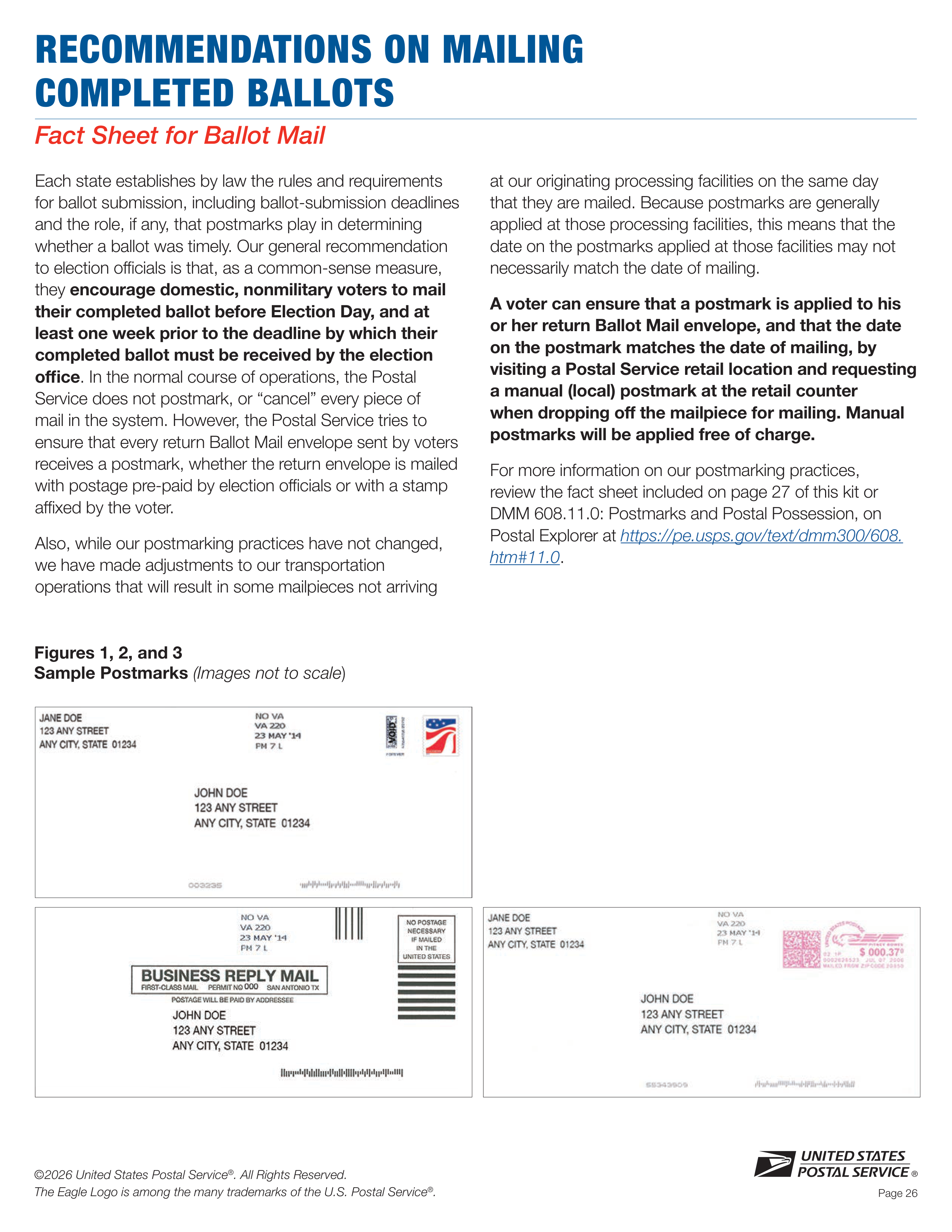 USPS 2026–2027 Official Election Mail Guide — page 26