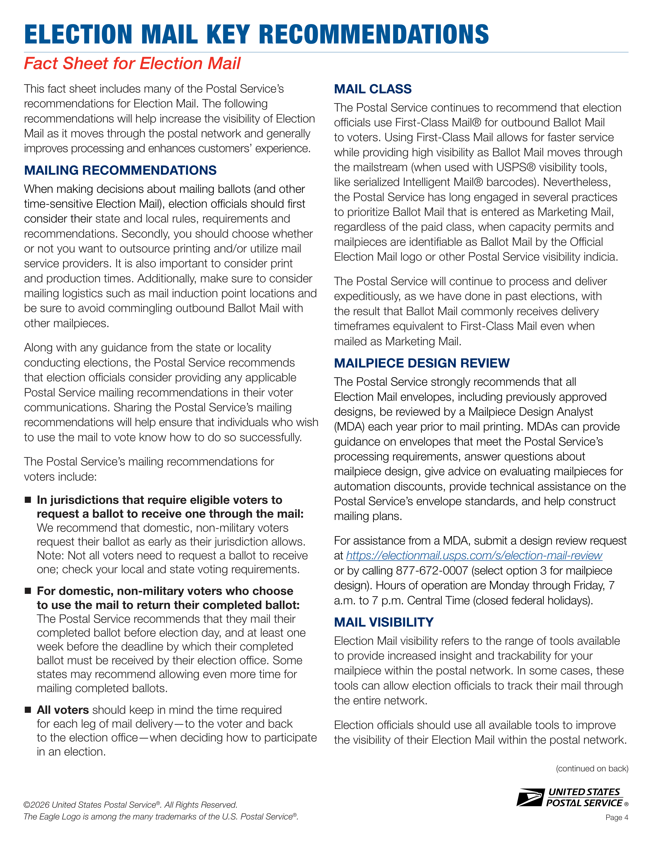 USPS 2026–2027 Official Election Mail Guide — page 4