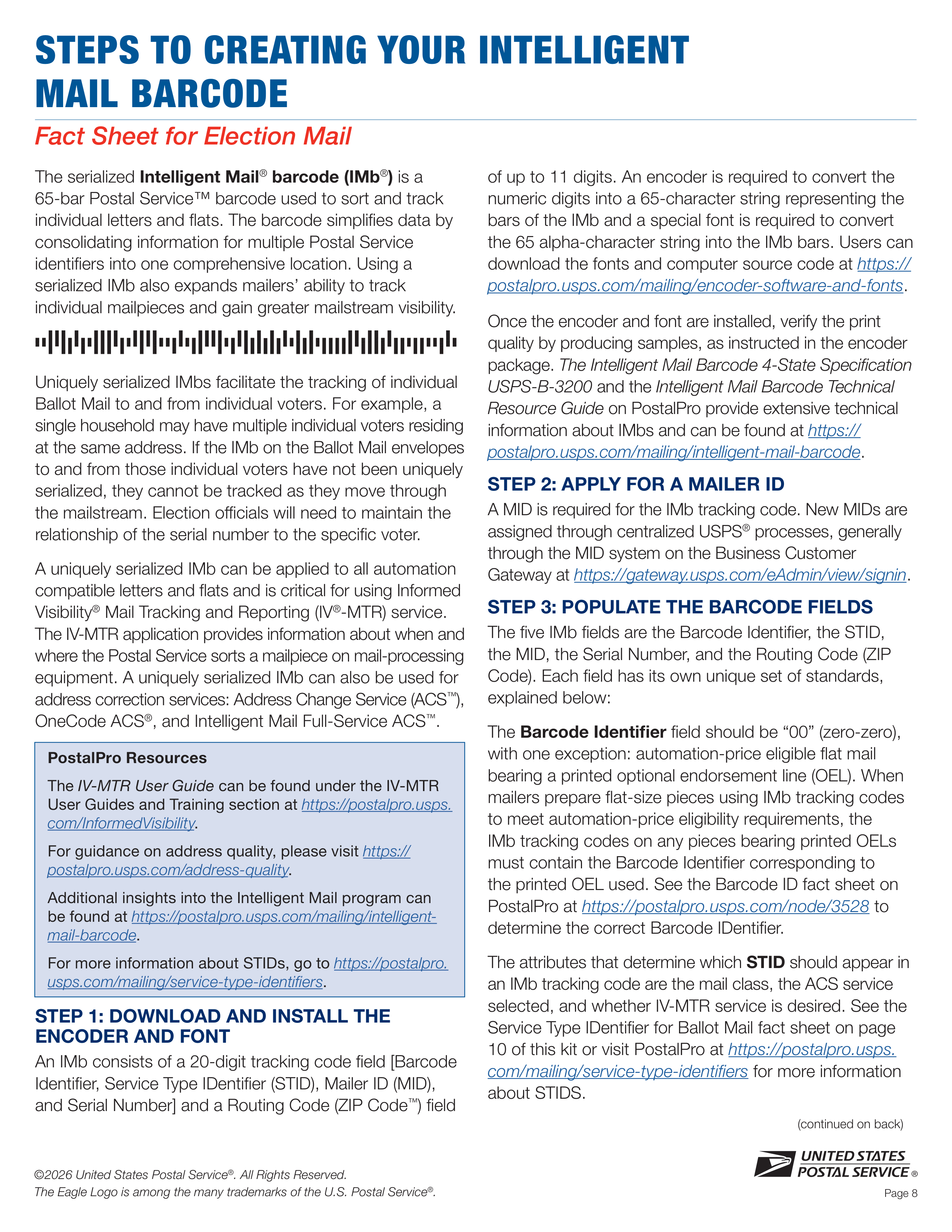 USPS 2026–2027 Official Election Mail Guide — page 8