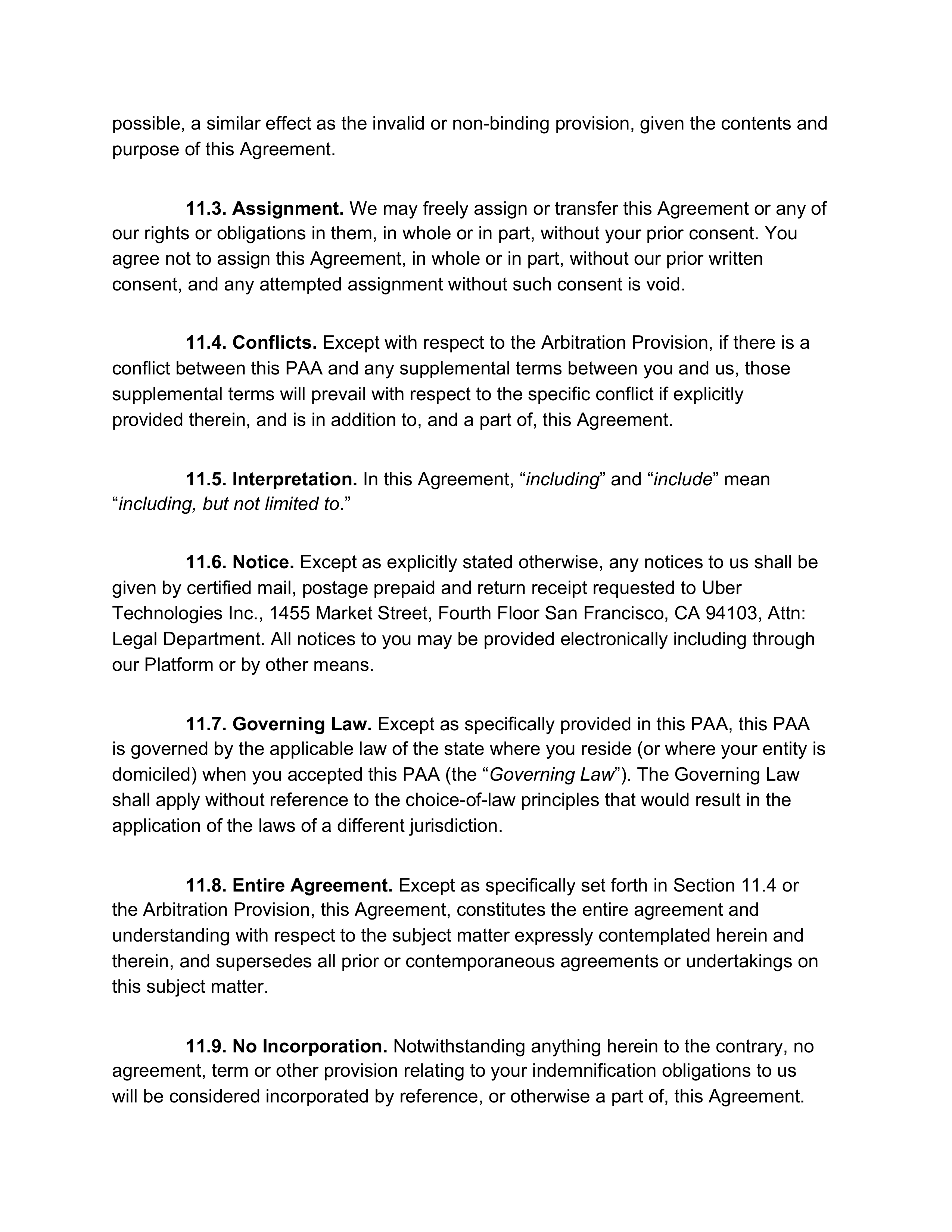 Uber Platform Access Agreement — page 14