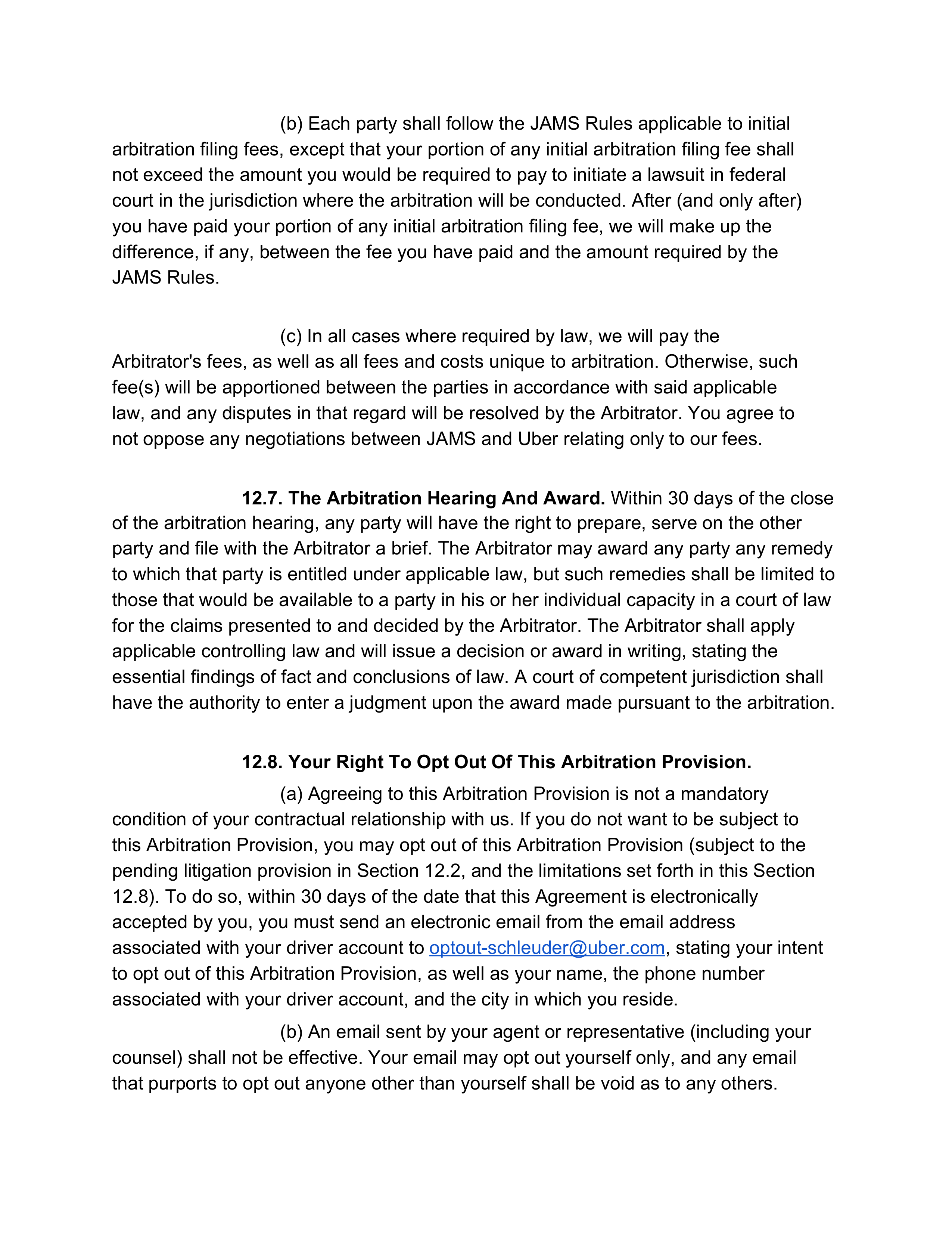 Uber Platform Access Agreement — page 21