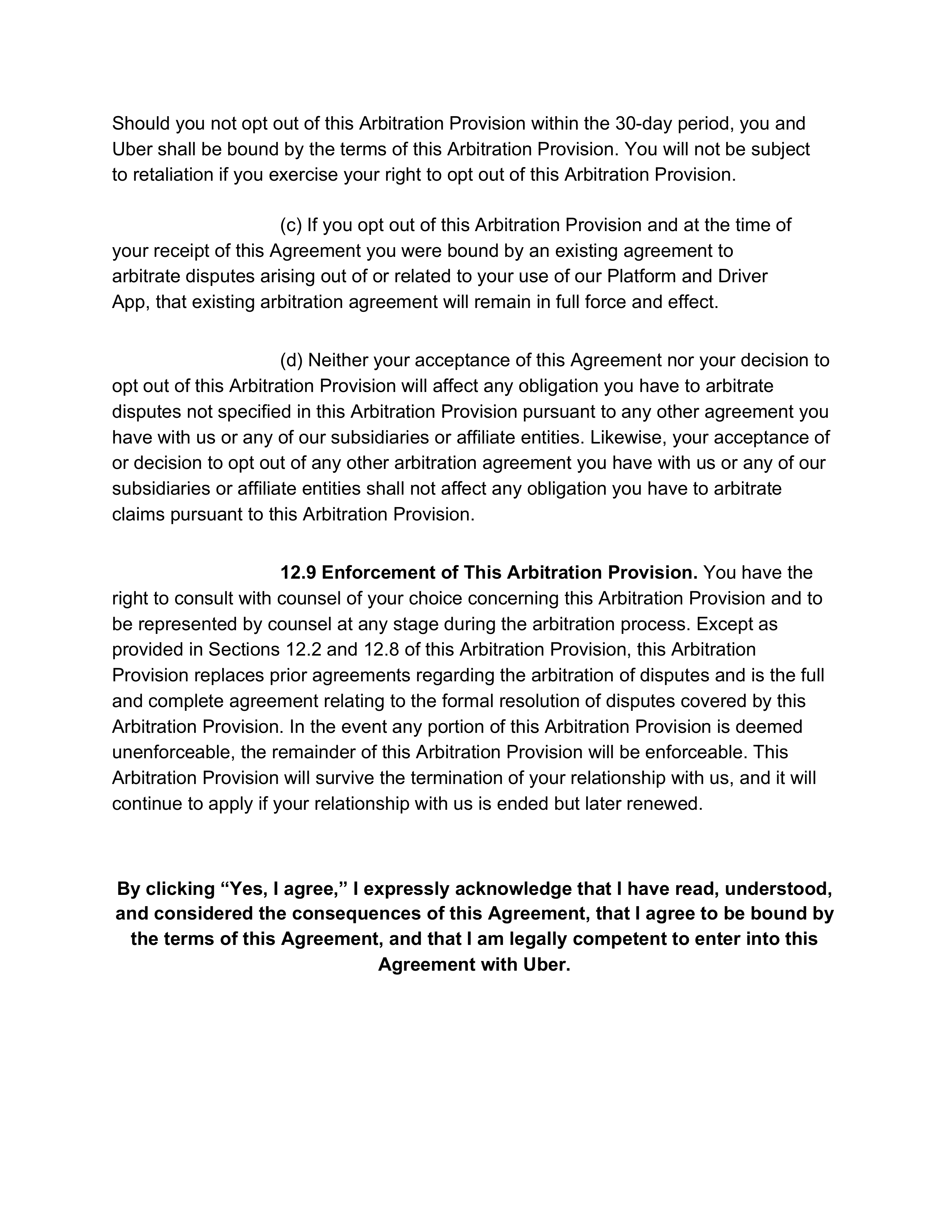 Uber Platform Access Agreement — page 22