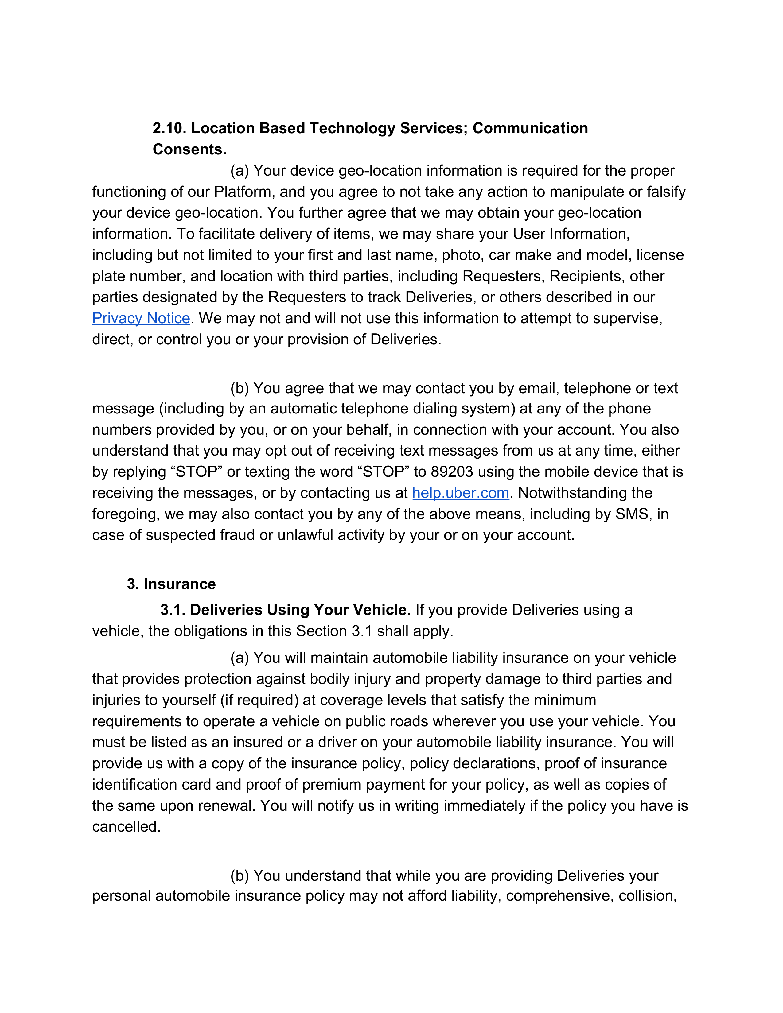 Uber Platform Access Agreement — page 7