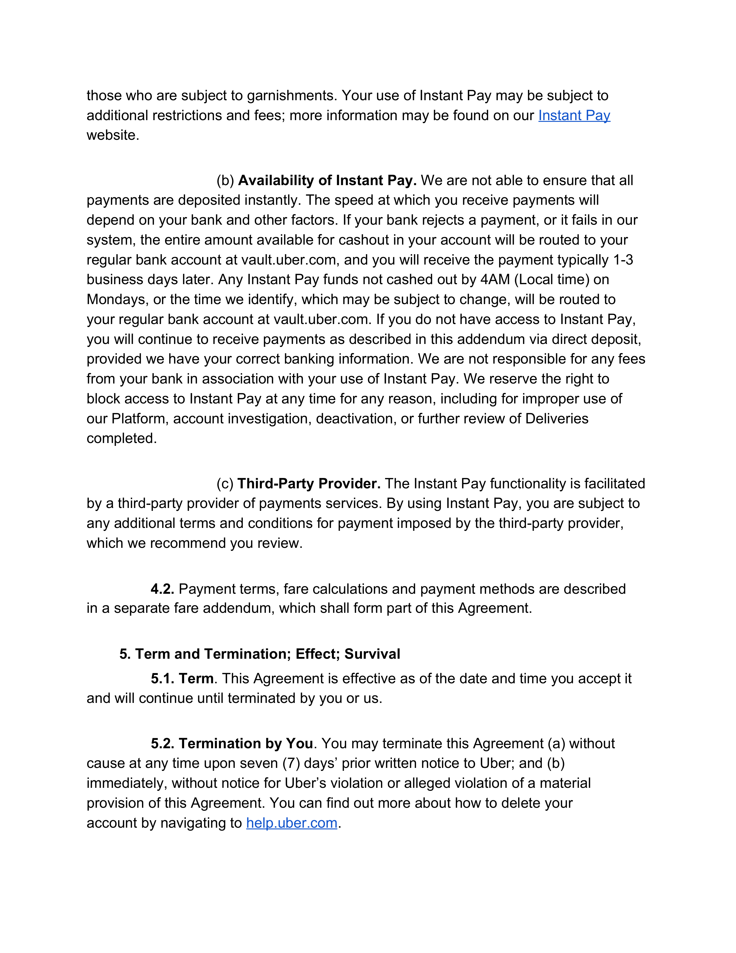 Uber Platform Access Agreement — page 9
