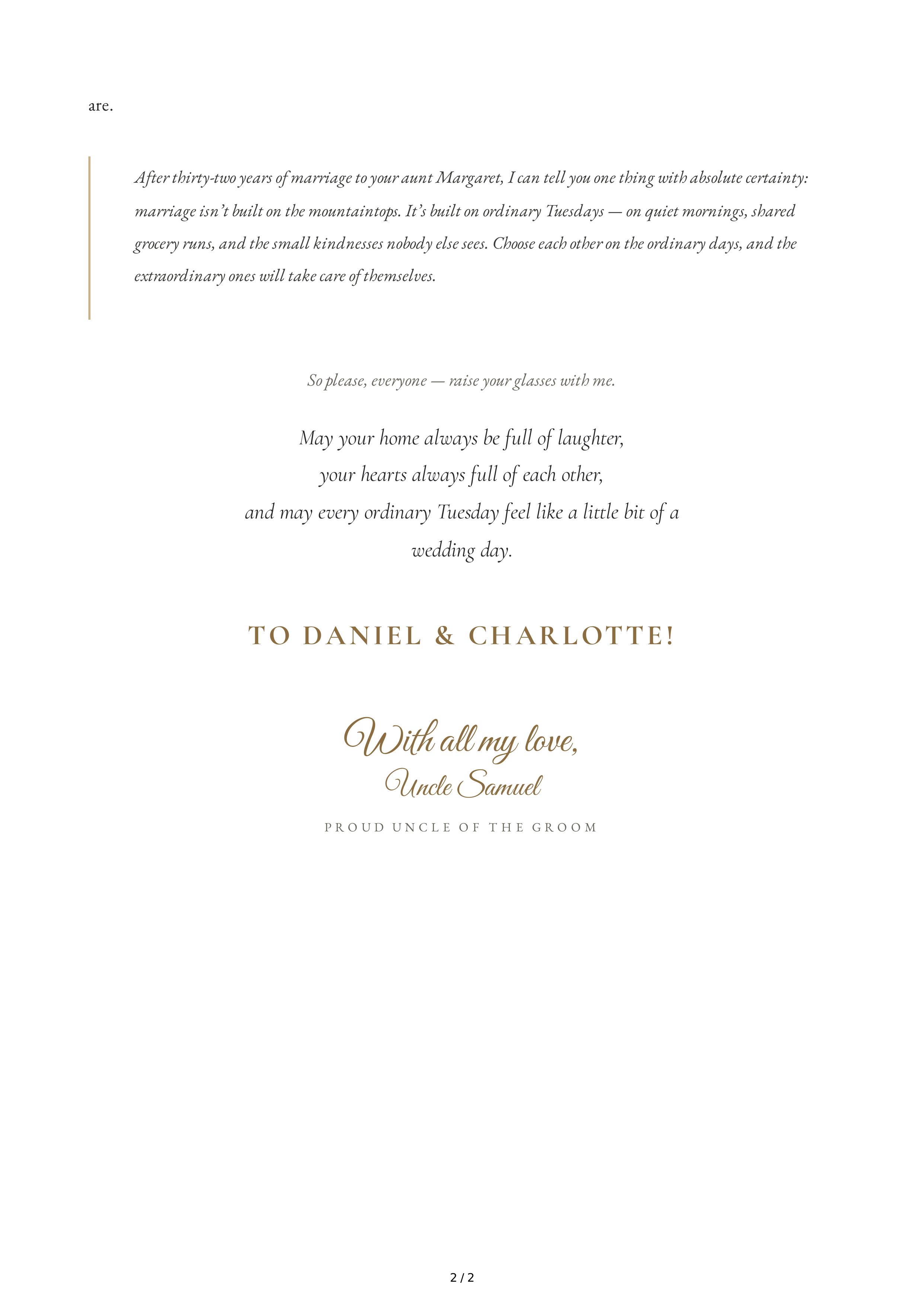Uncle Wedding Toast — page 2