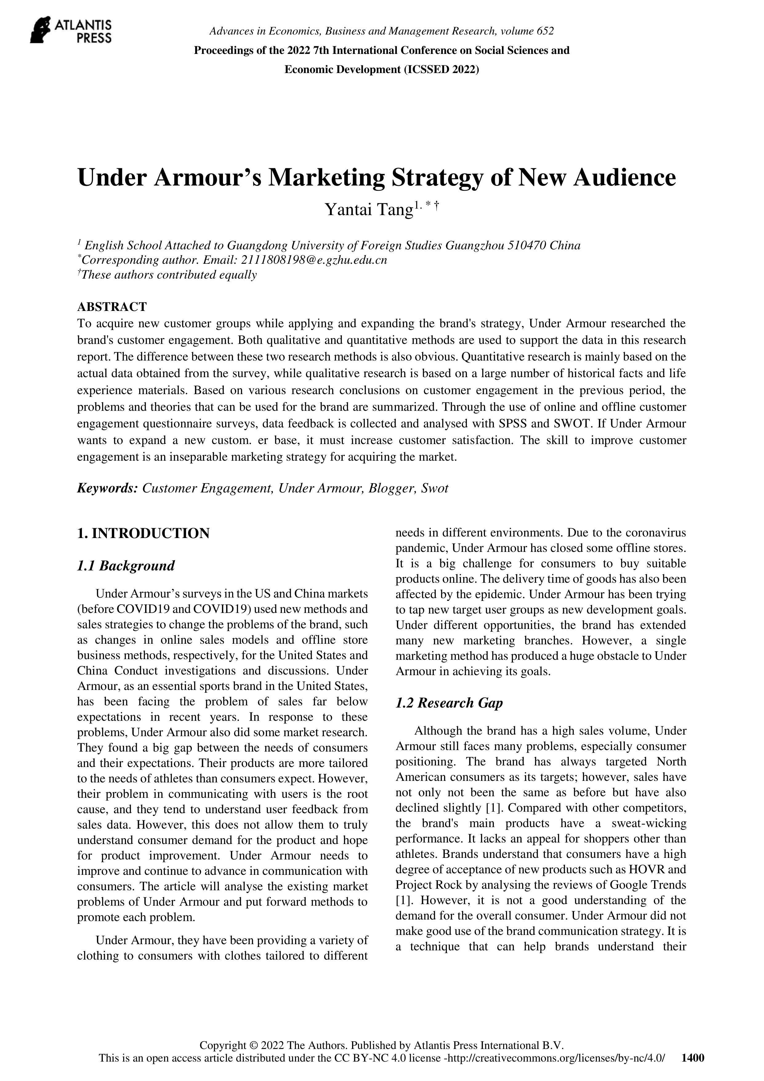 Under Armour Marketing Strategy — page 1