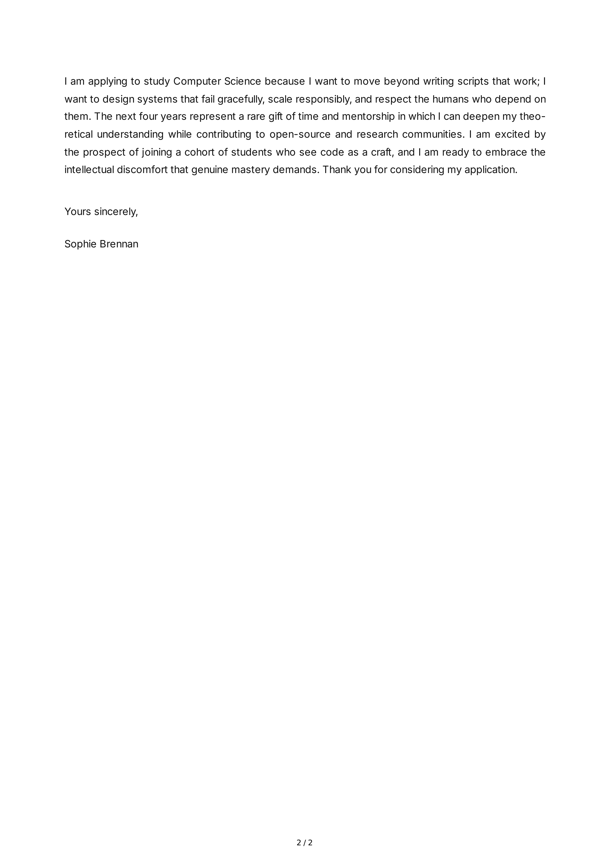 Undergraduate Personal Statement — page 2