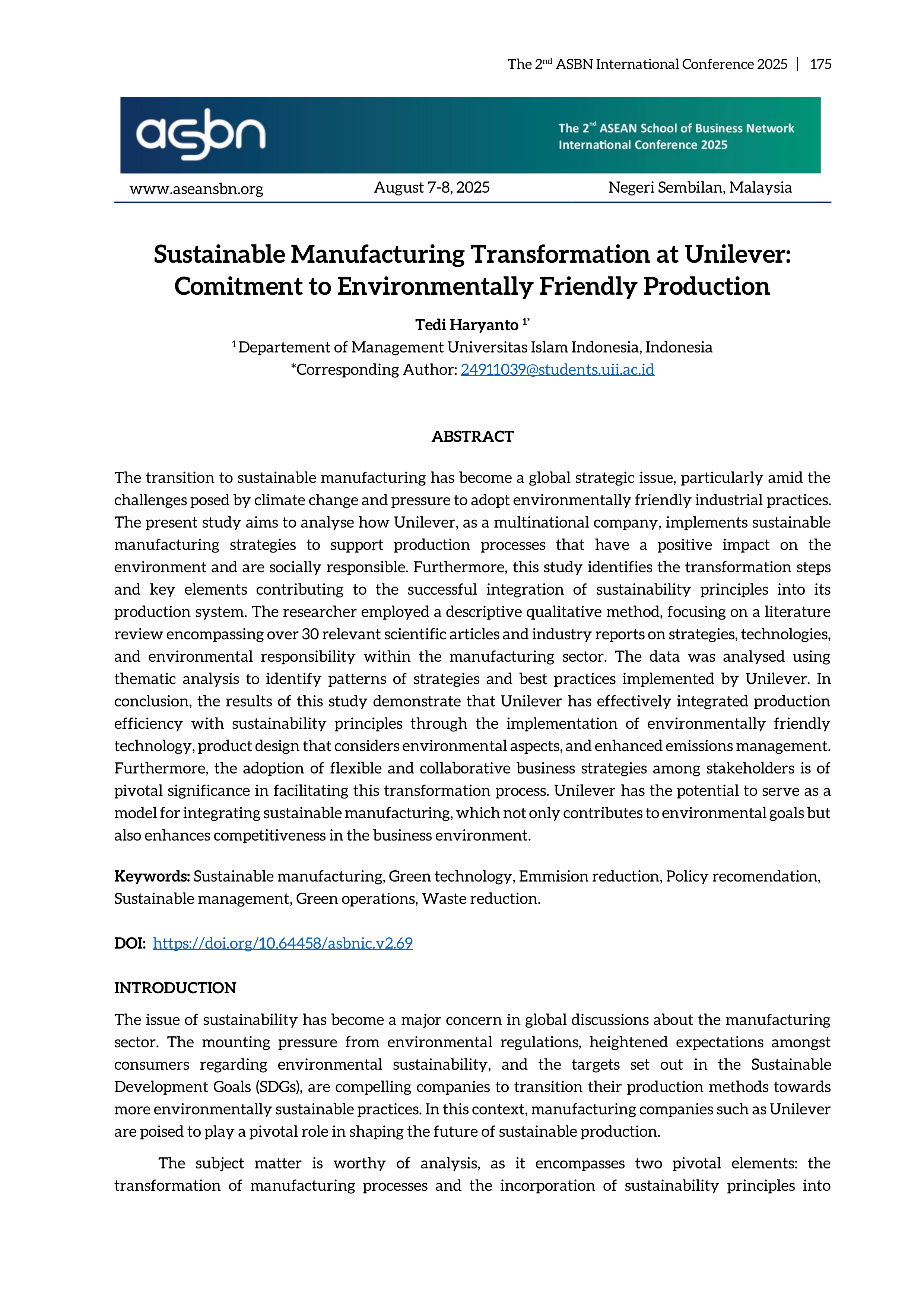 Unilever Sustainability Report — page 1