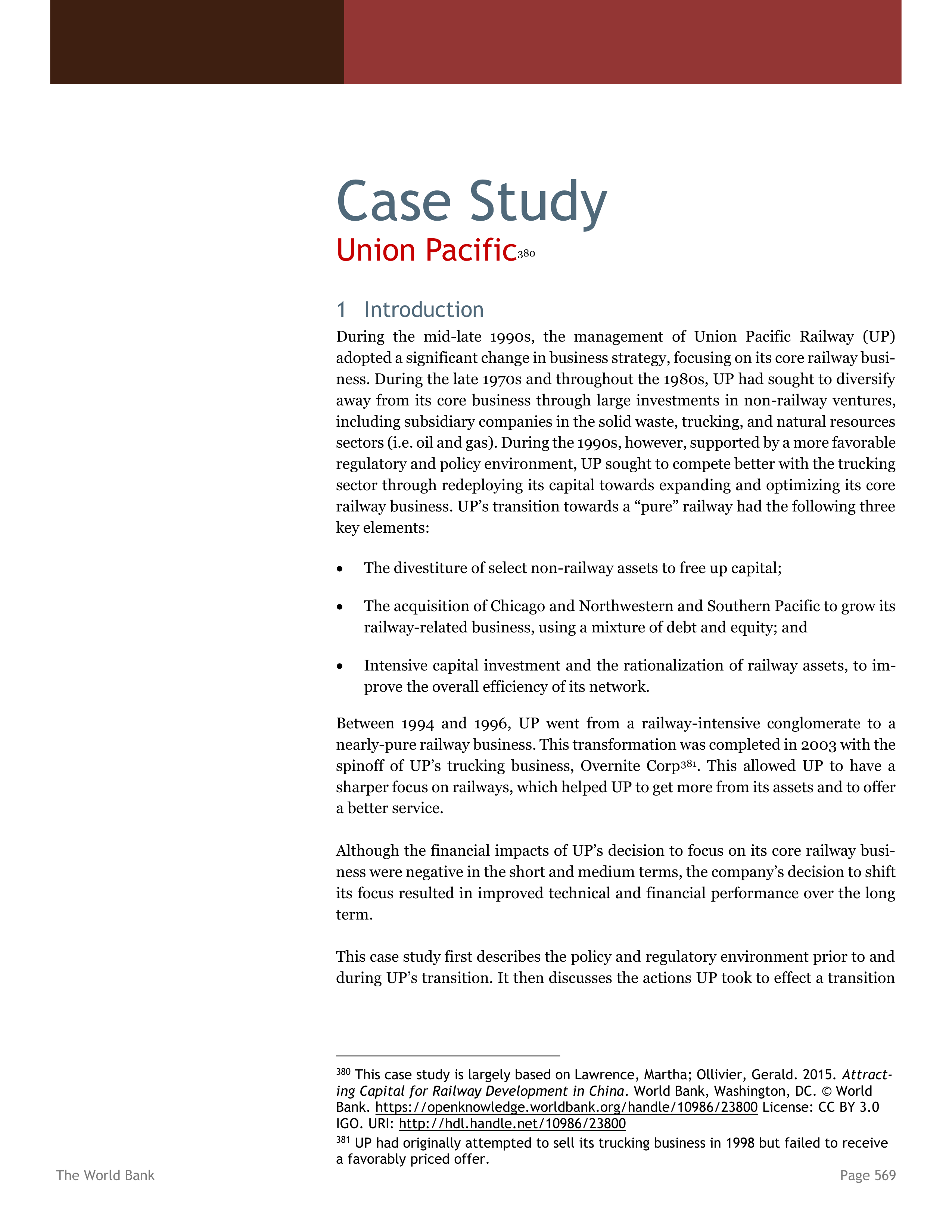 Union Pacific Case Study — page 1