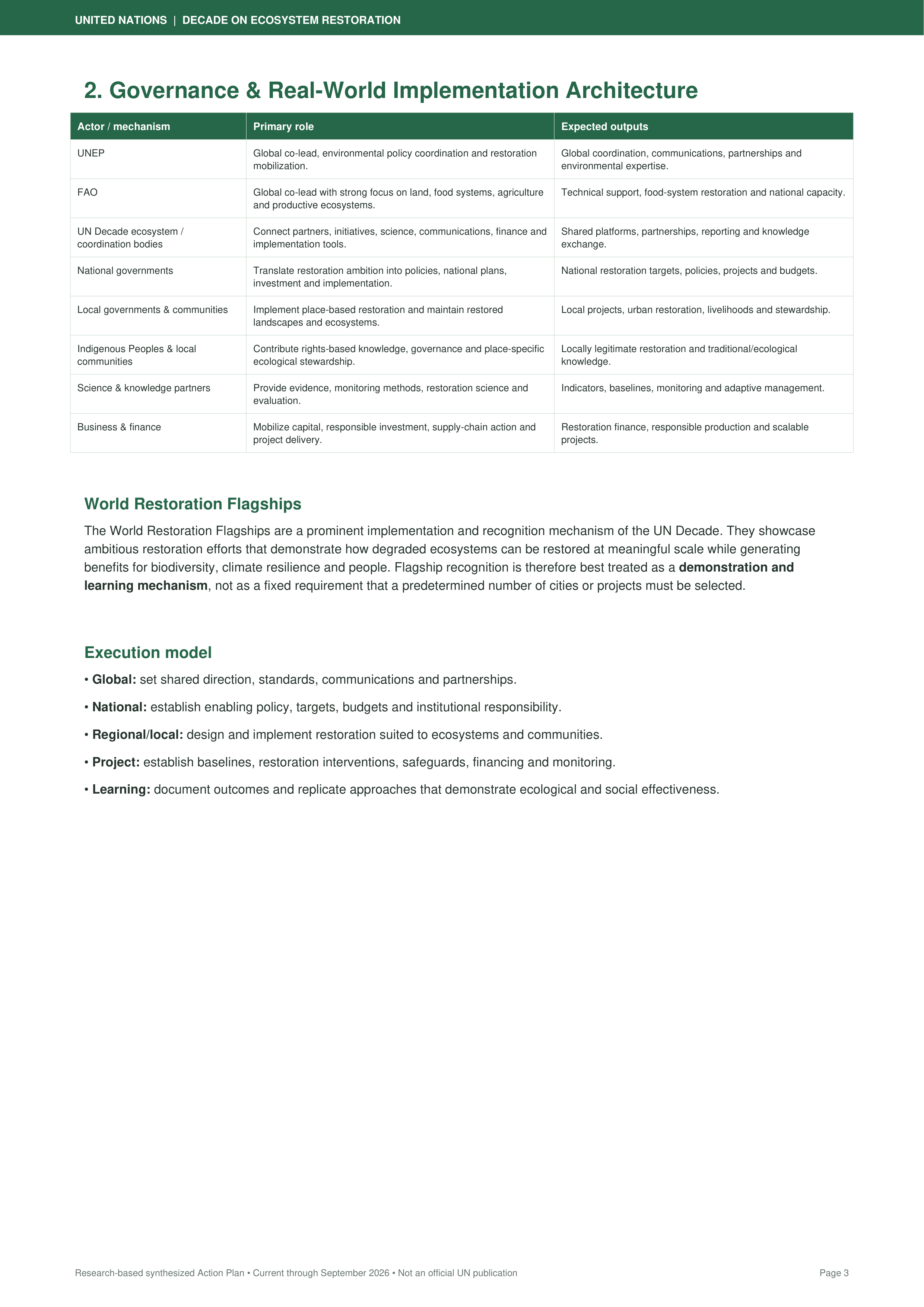 United Nations Action Plan for the UN Decade on Ecosystem Restoration — page 3