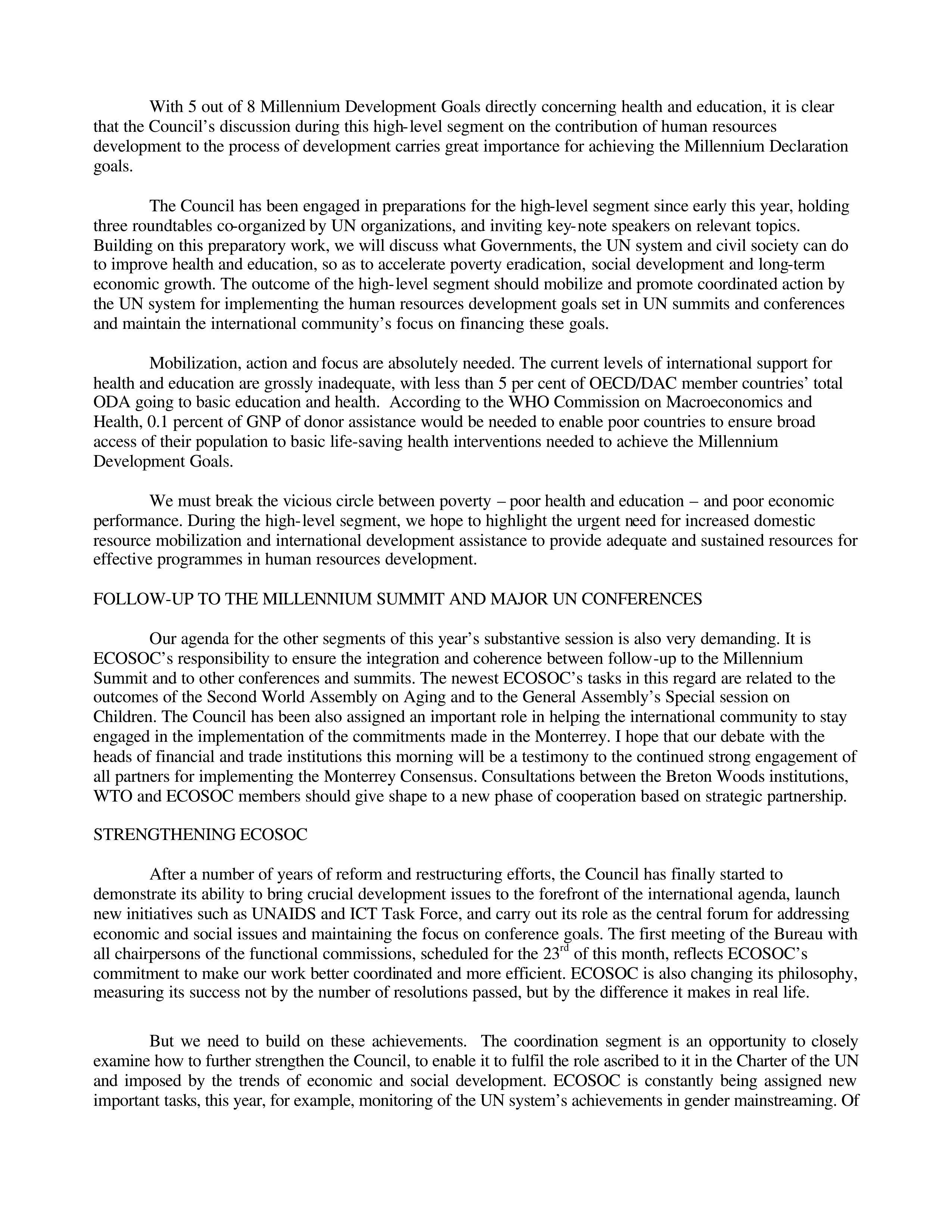 United Nations ECOSOC Opening Statement — page 2