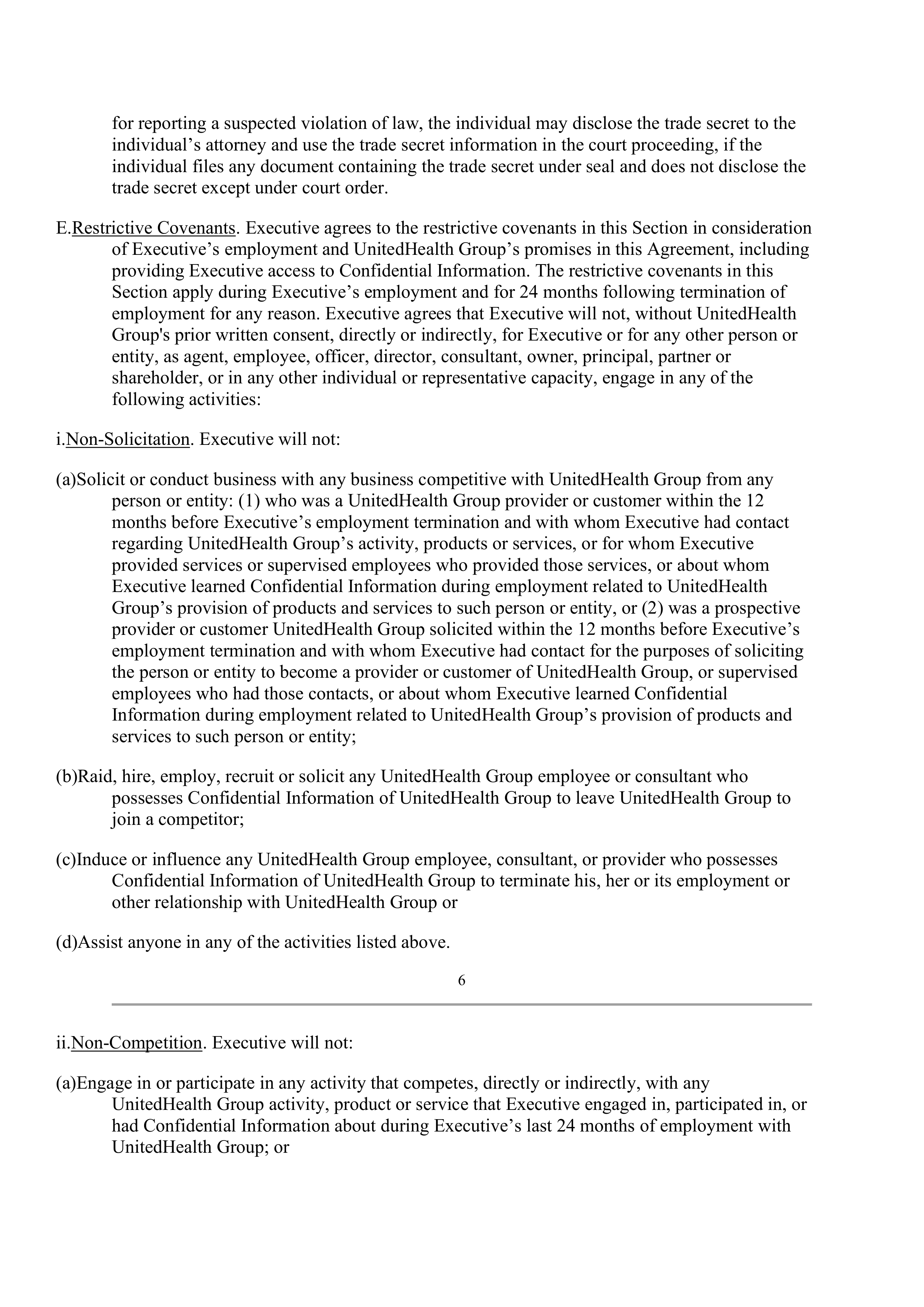UnitedHealth Employment Agreement — page 7