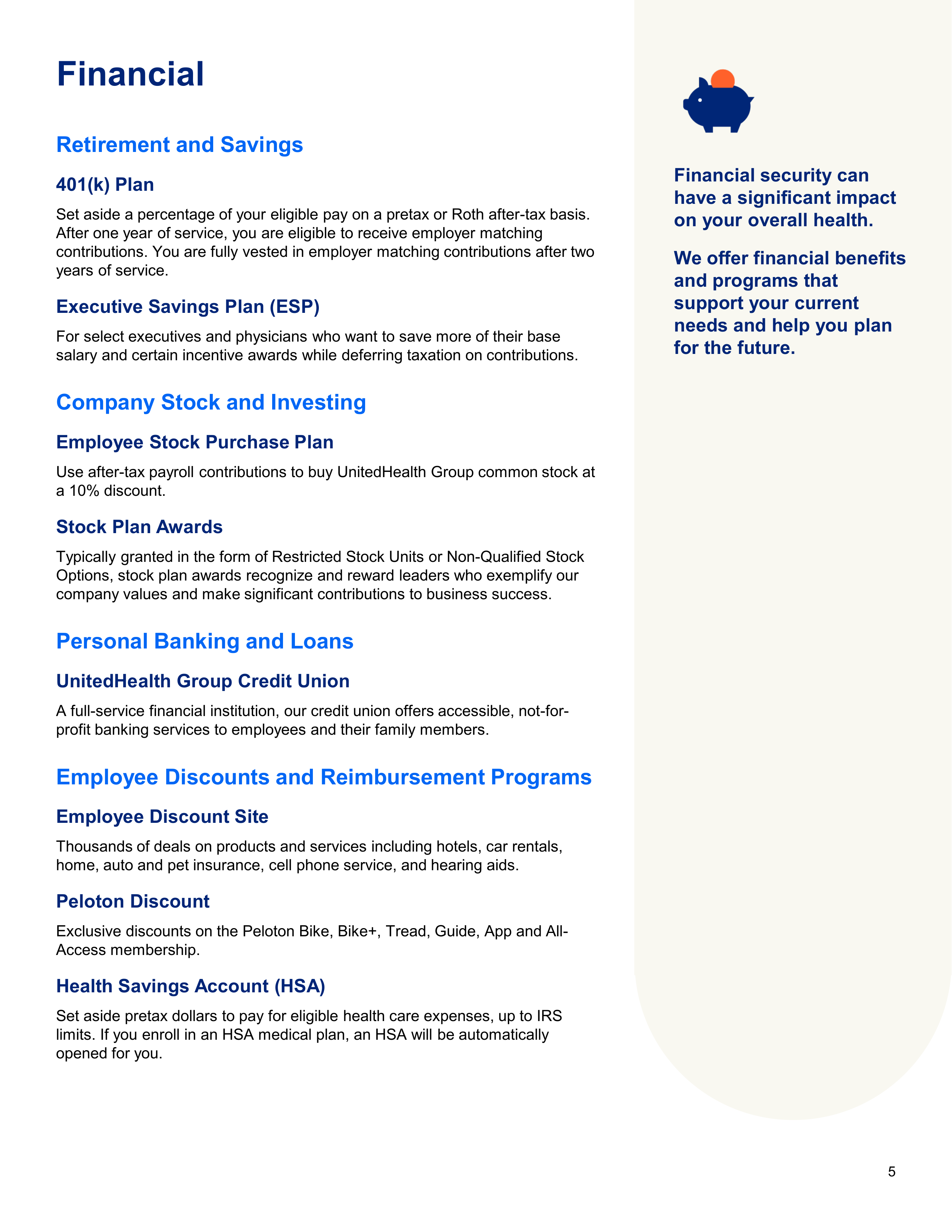 UnitedHealth Group Employee Benefits Brochure — page 5