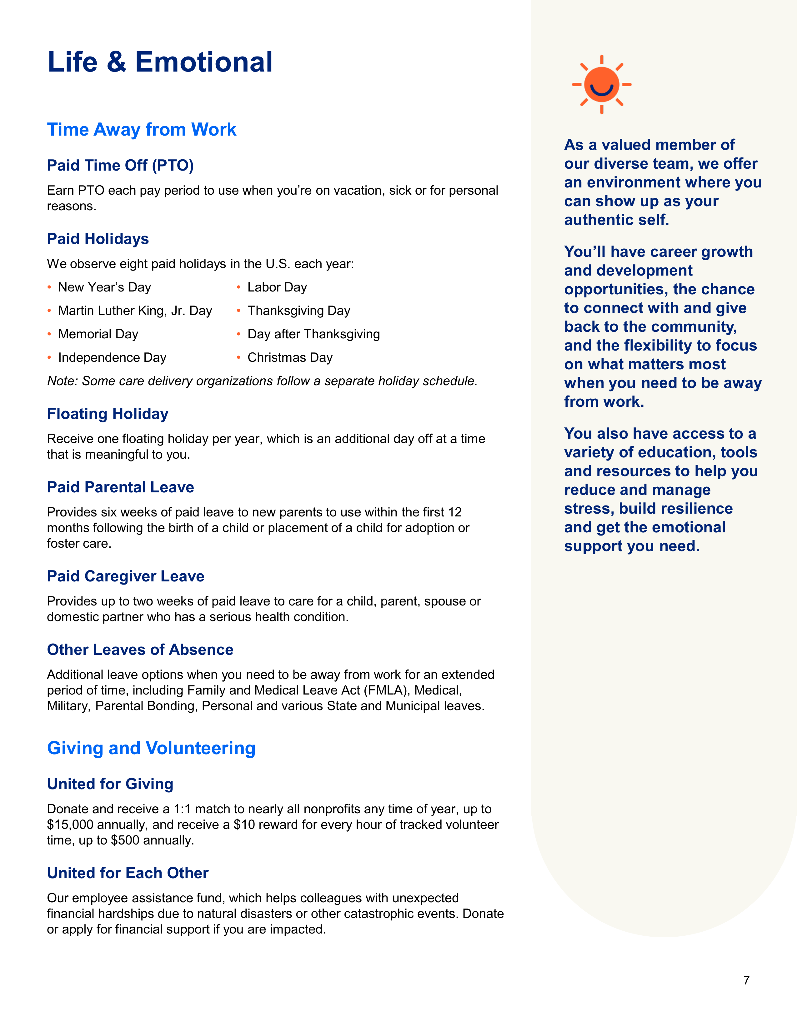 UnitedHealth Group Employee Benefits Brochure — page 7