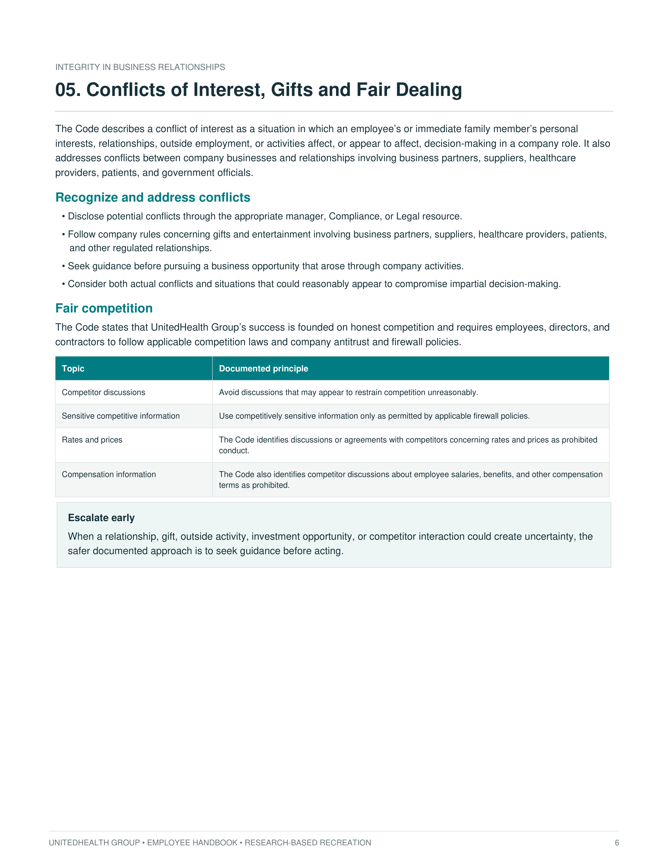 UnitedHealth Group Employee Handbook — page 6