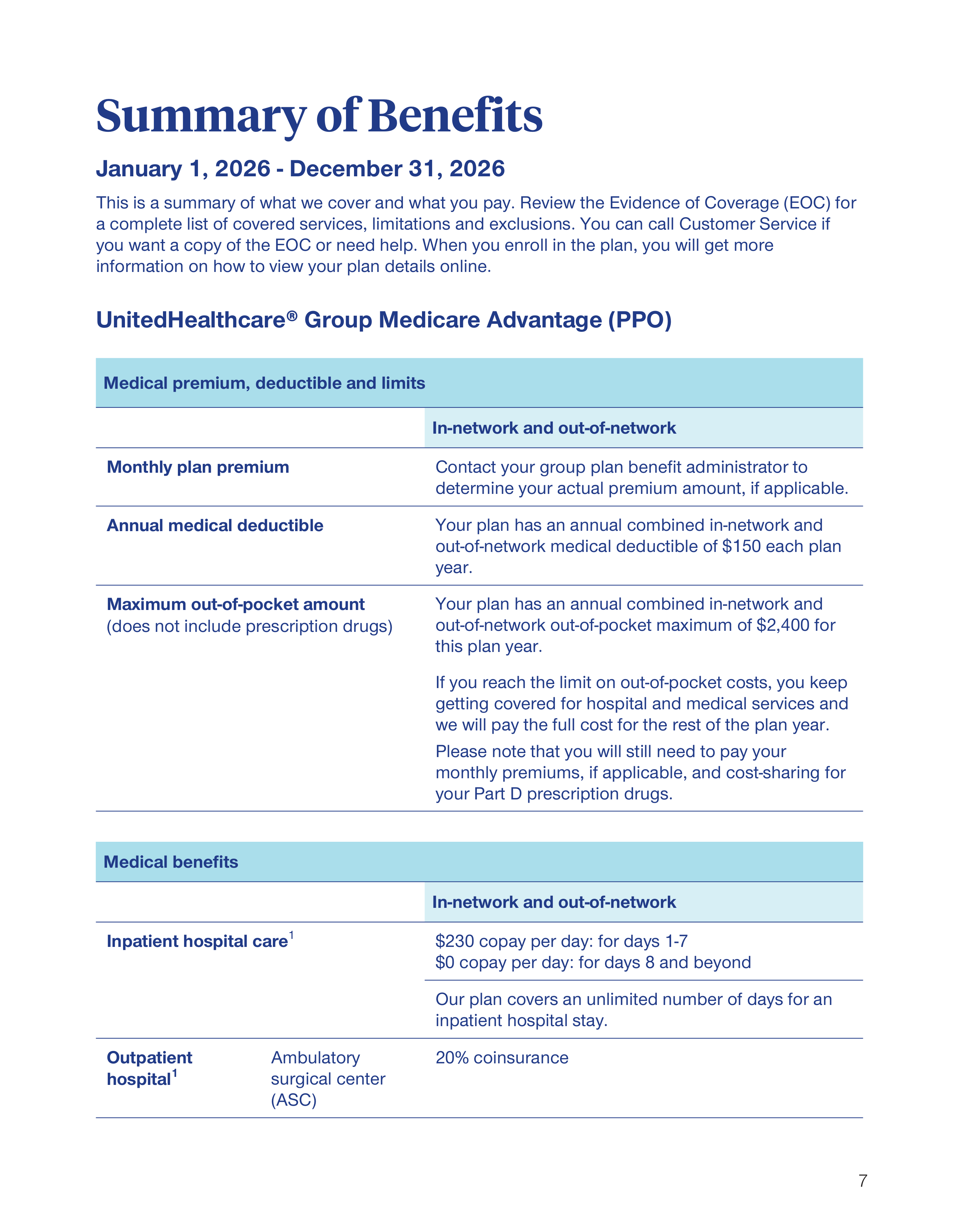 UnitedHealthcare 2026 Plan Guide — page 7