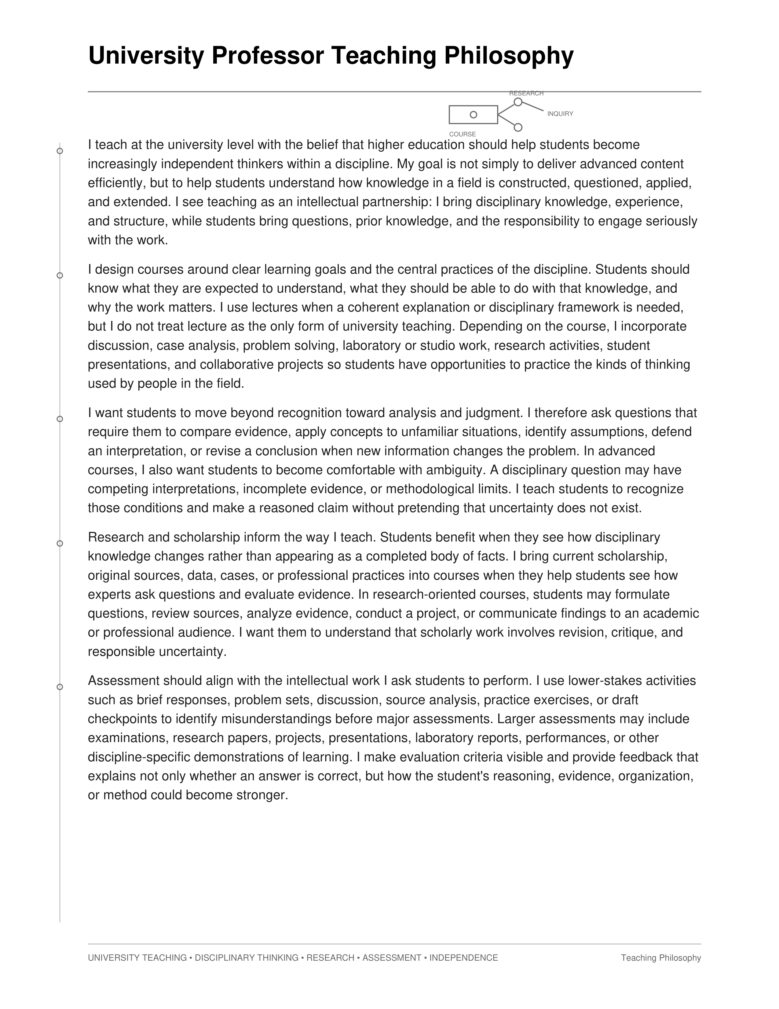 University Professor Teaching Philosophy — page 1