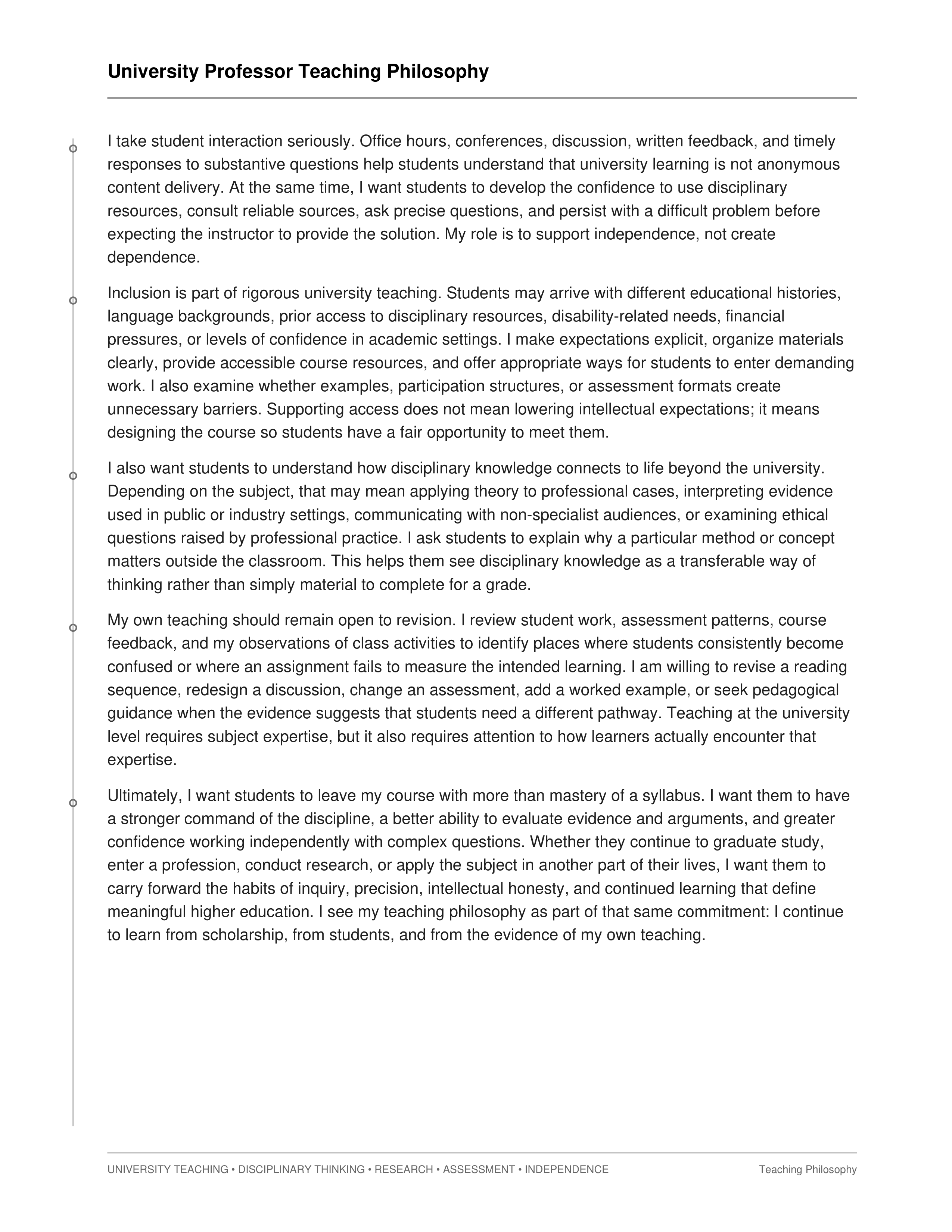 University Professor Teaching Philosophy — page 2