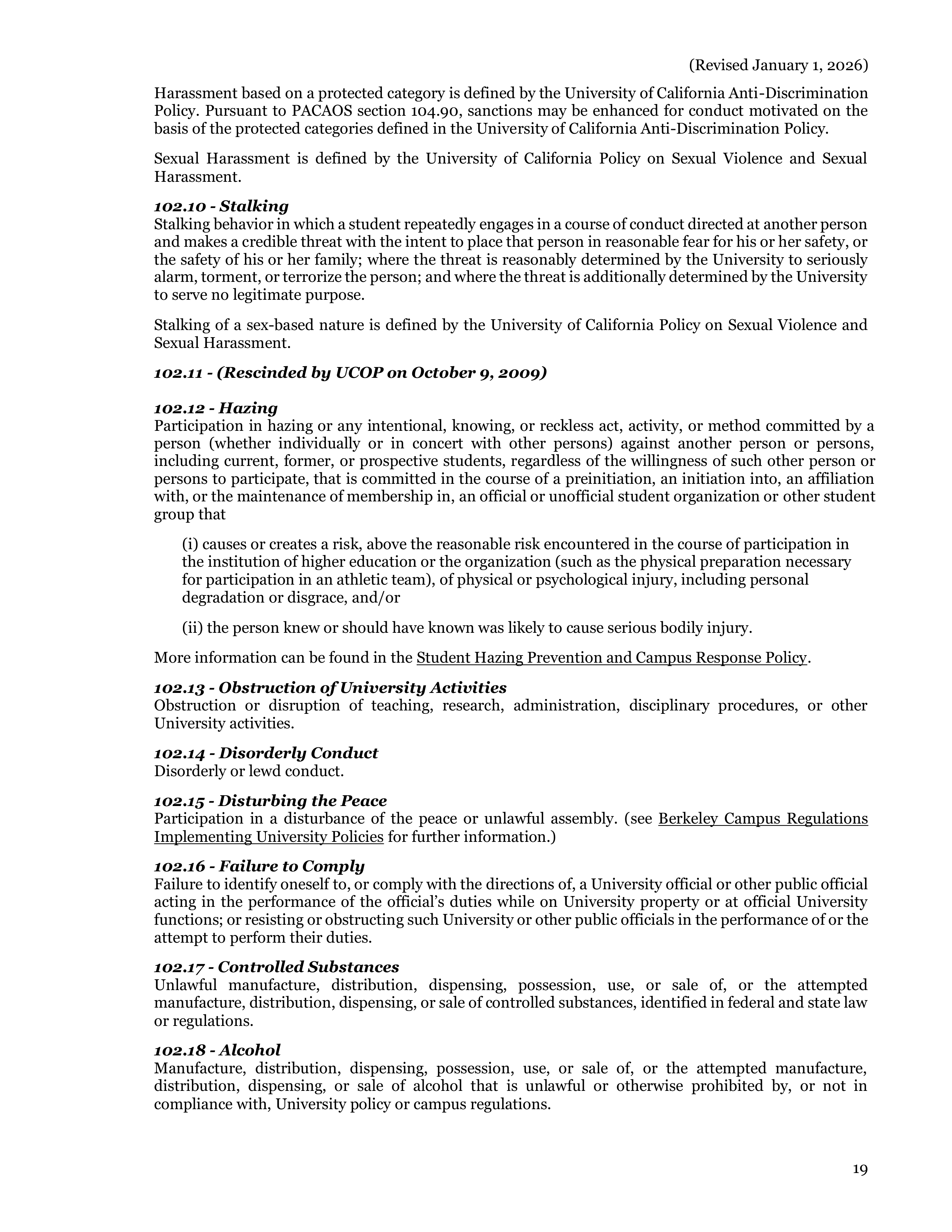 University of California Berkeley Code of Student Conduct Handbook — page 20
