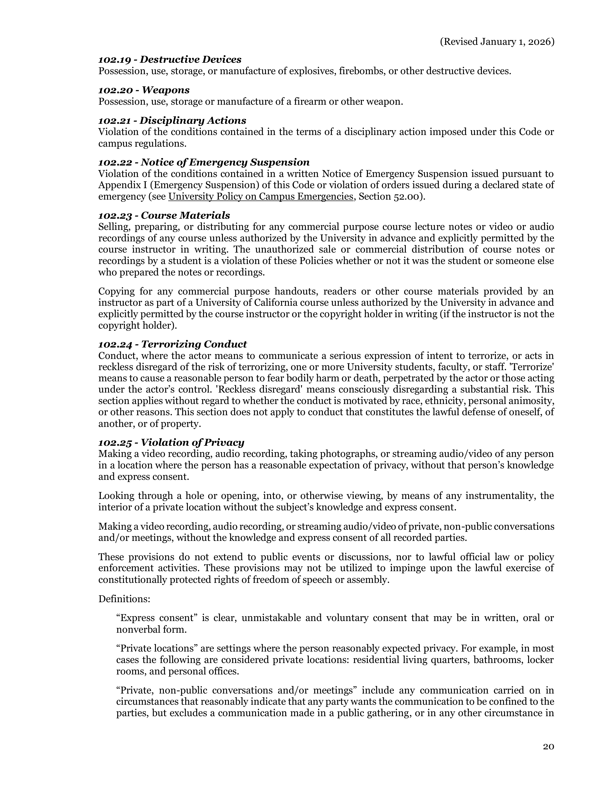University of California Berkeley Code of Student Conduct Handbook — page 21