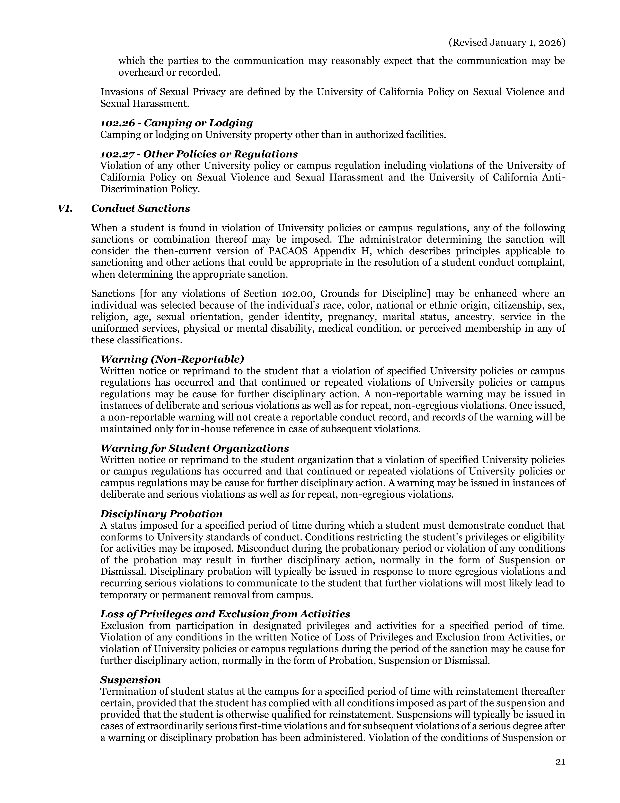 University of California Berkeley Code of Student Conduct Handbook — page 22