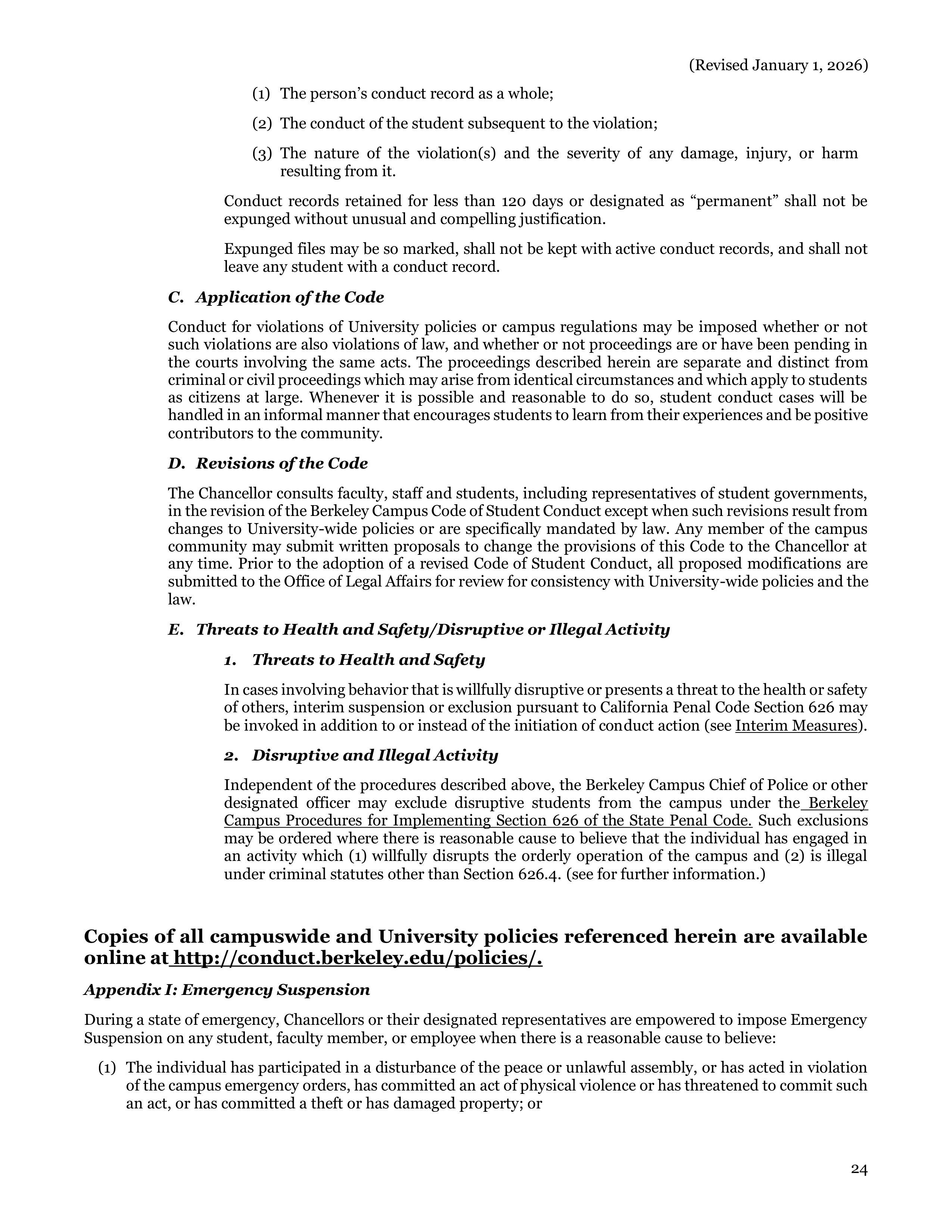 University of California Berkeley Code of Student Conduct Handbook — page 25