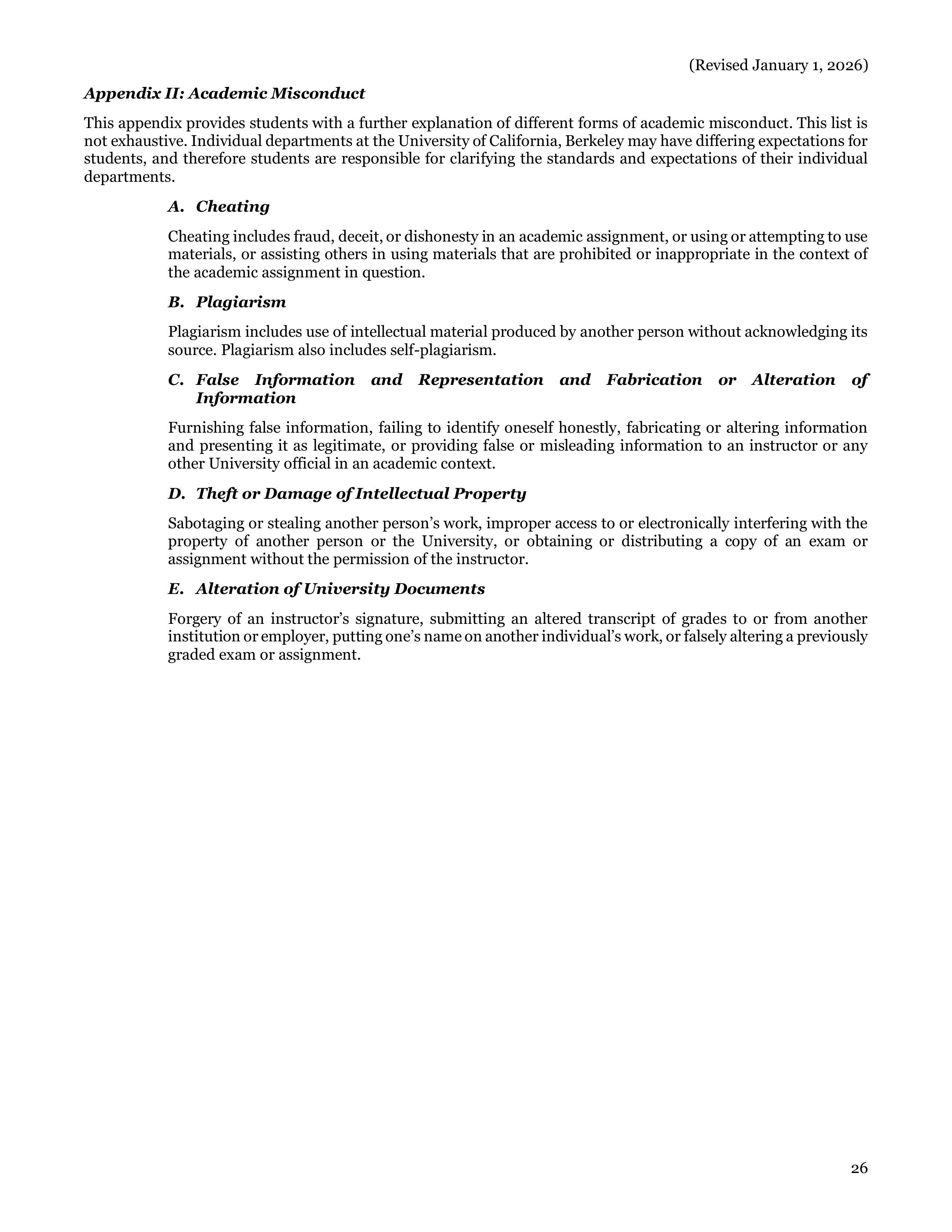 University of California Berkeley Code of Student Conduct Handbook — page 27