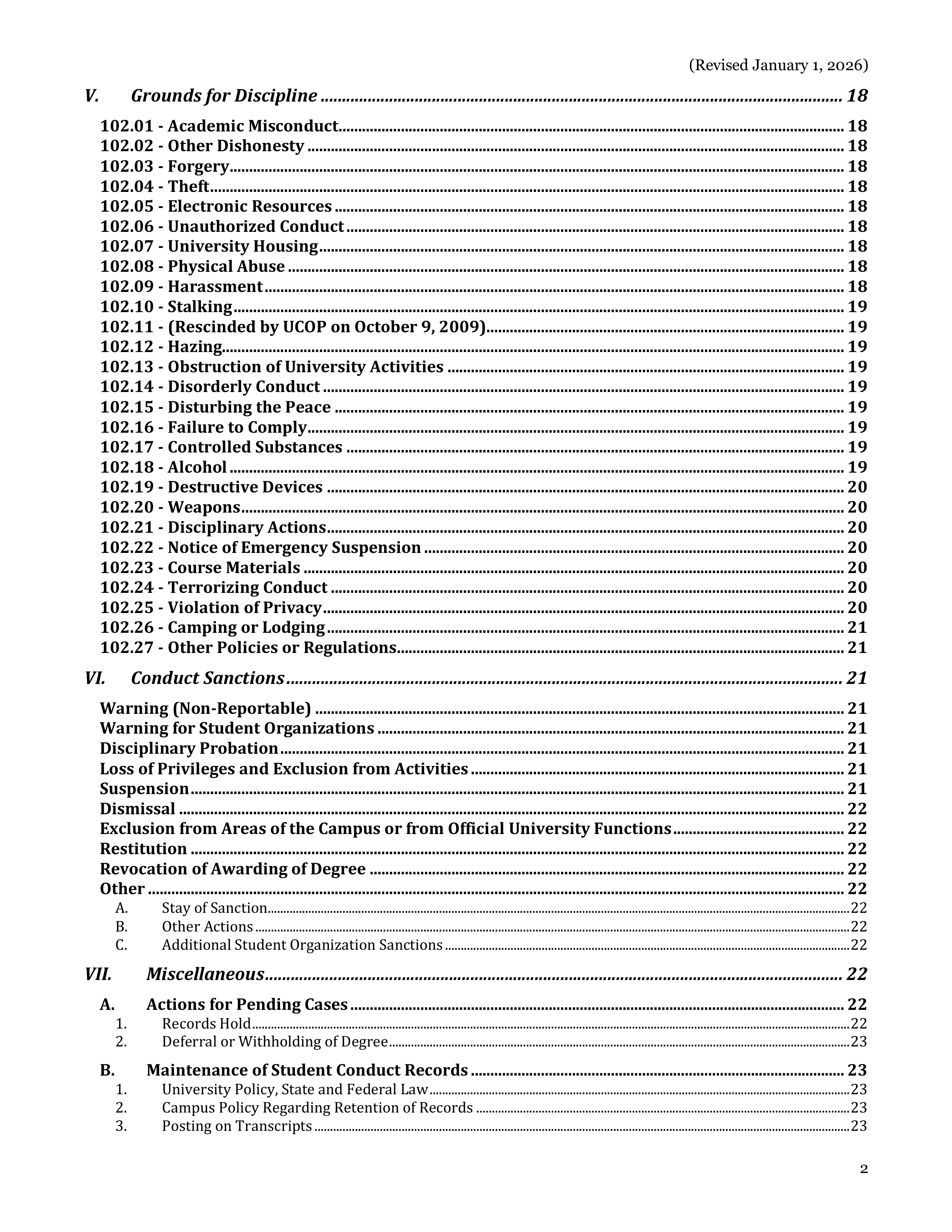 University of California Berkeley Code of Student Conduct Handbook — page 3