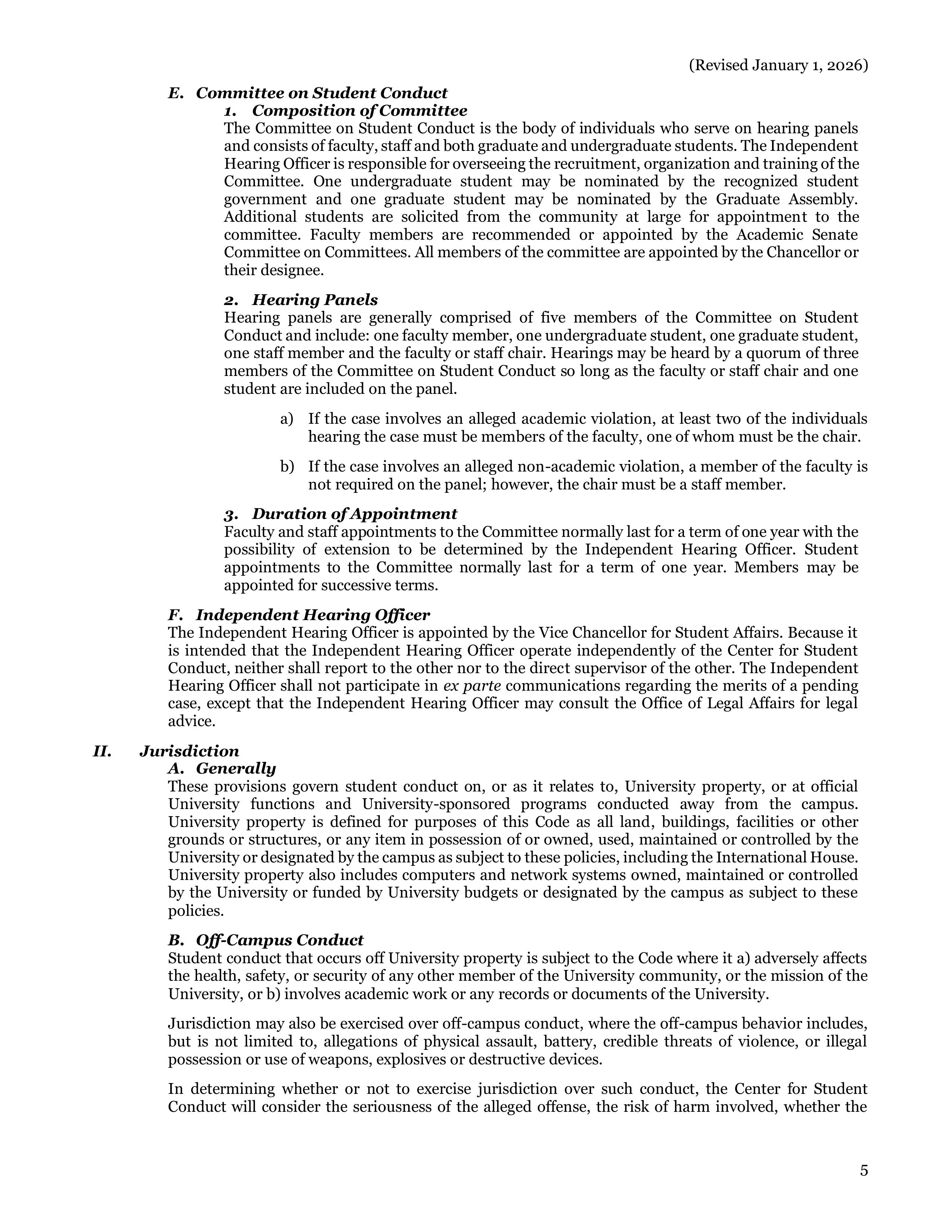 University of California Berkeley Code of Student Conduct Handbook — page 6
