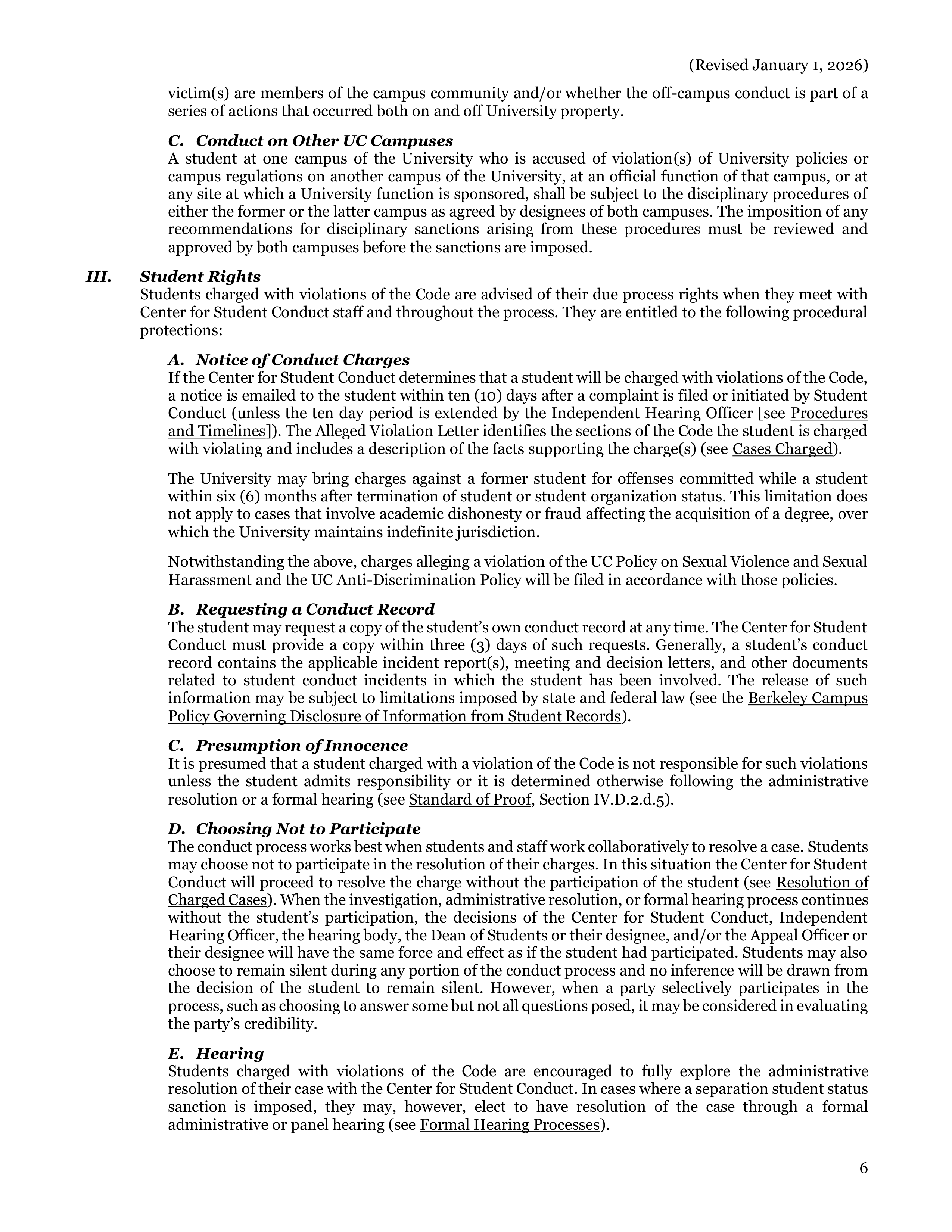 University of California Berkeley Code of Student Conduct Handbook — page 7