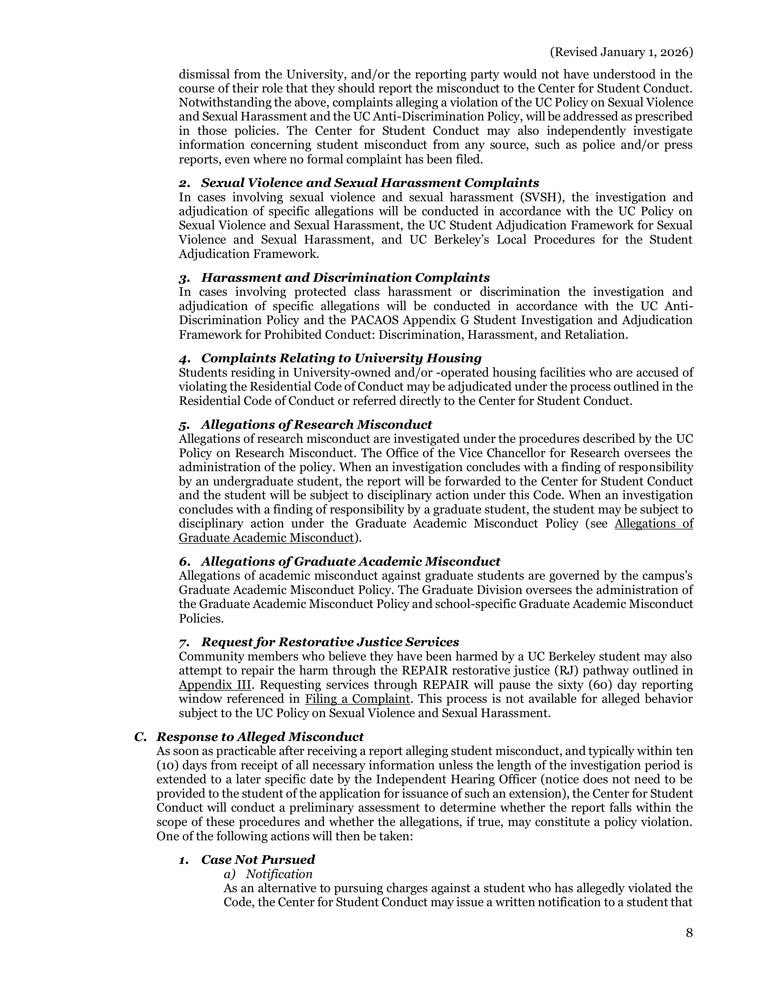 University of California Berkeley Code of Student Conduct Handbook — page 9