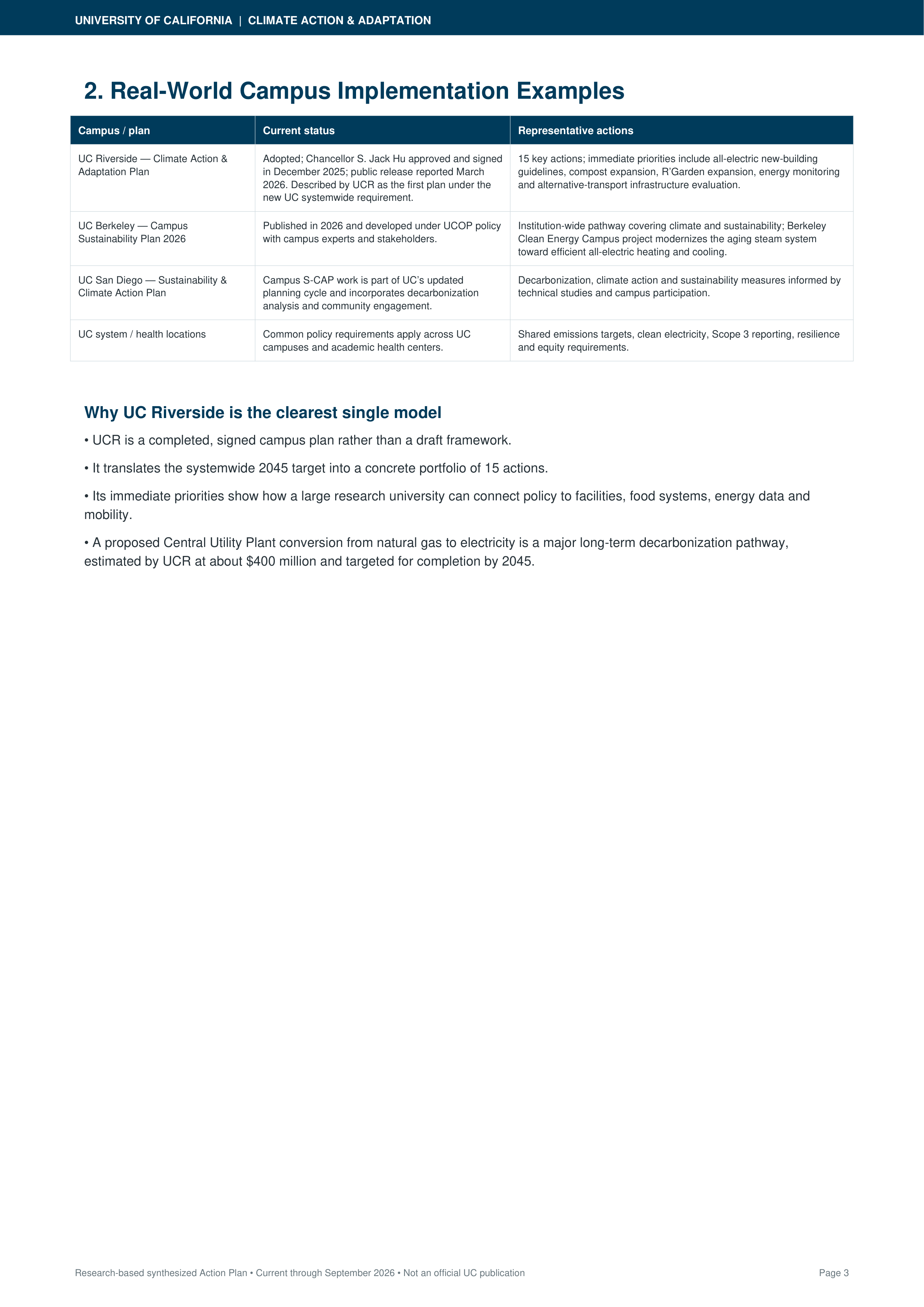 University of California’s Climate Action & Adaptation Plan — page 3